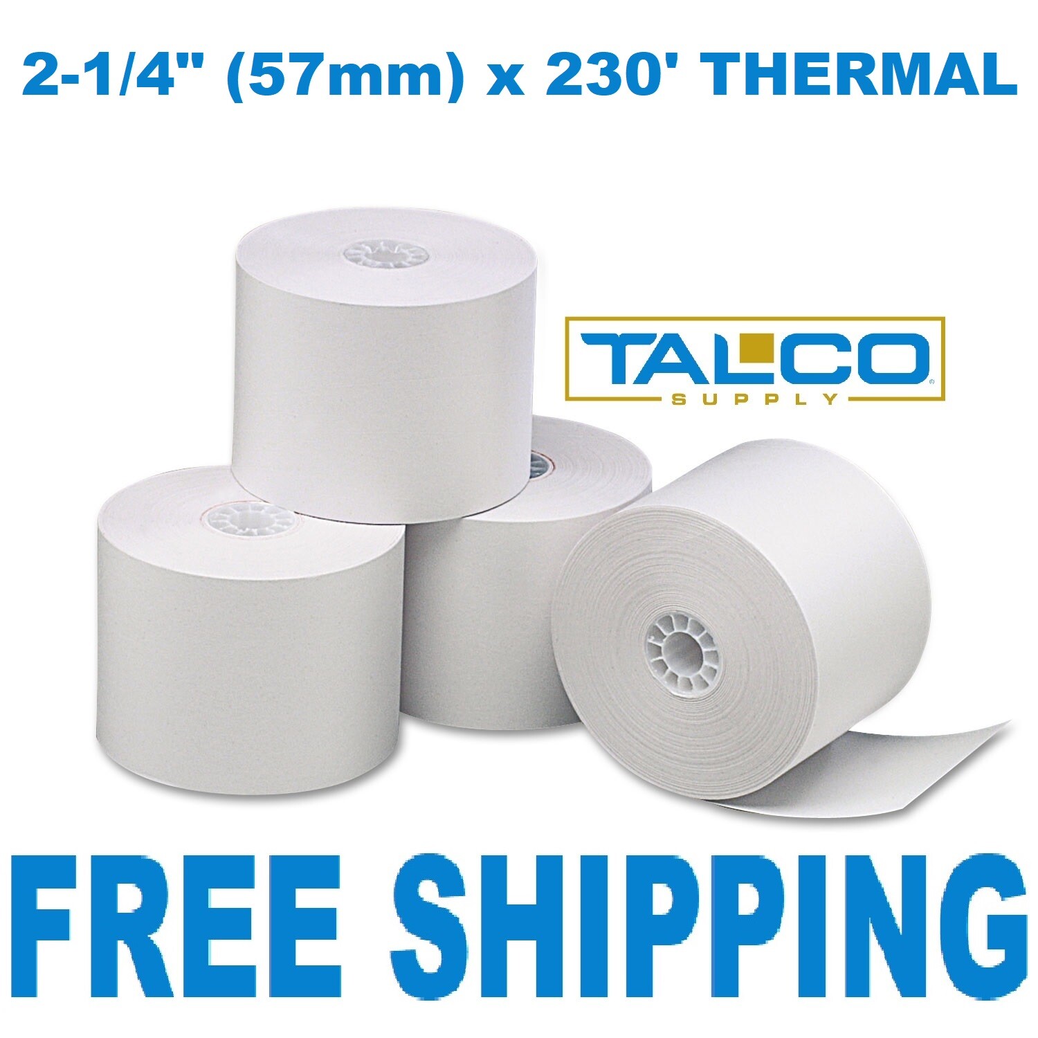 (50) GILBARCO FLEXPAY II CRIND 2-1/4″ x 230′ THERMAL PAPER ROLLS ~FREE SHIPPING~