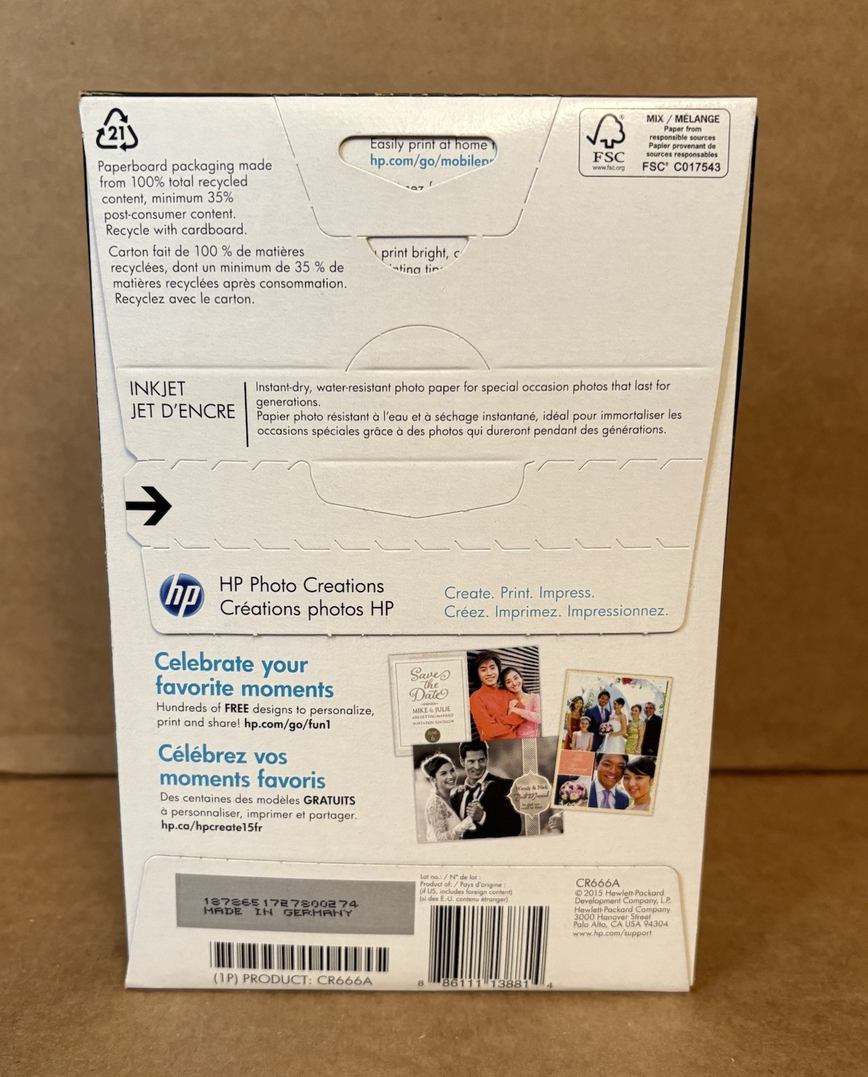 HP Premium Plus Soft Gloss Photo Paper Glossy photo paper 80lb 4×6 100pc Sealed