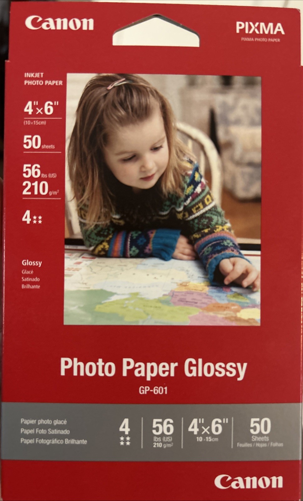 Canon Photo Paper Glossy (GP-601) 4×6/50 sheets per pack *NEW*