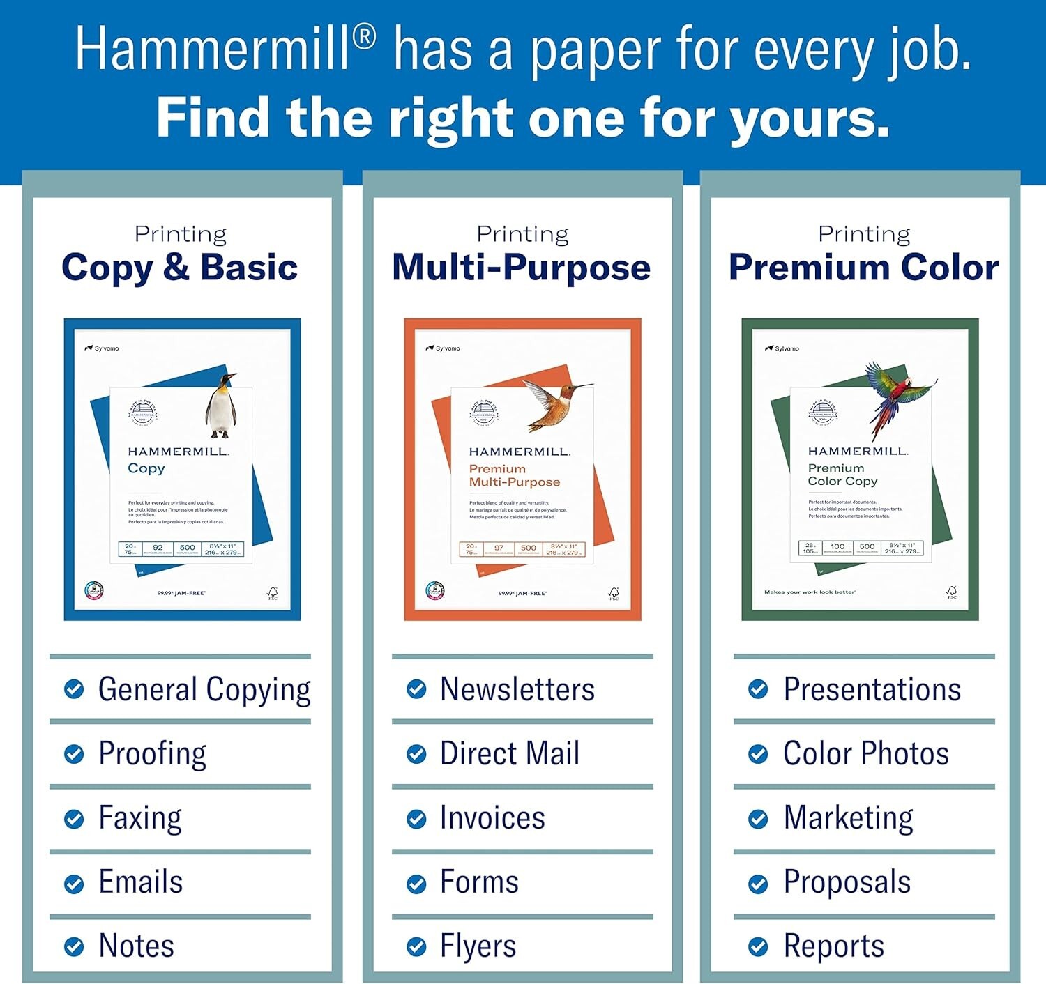 Reliable 20 lb Copy Paper, 8 Reams, 8.5 x 11, Bold & Bright, Perfect for Office