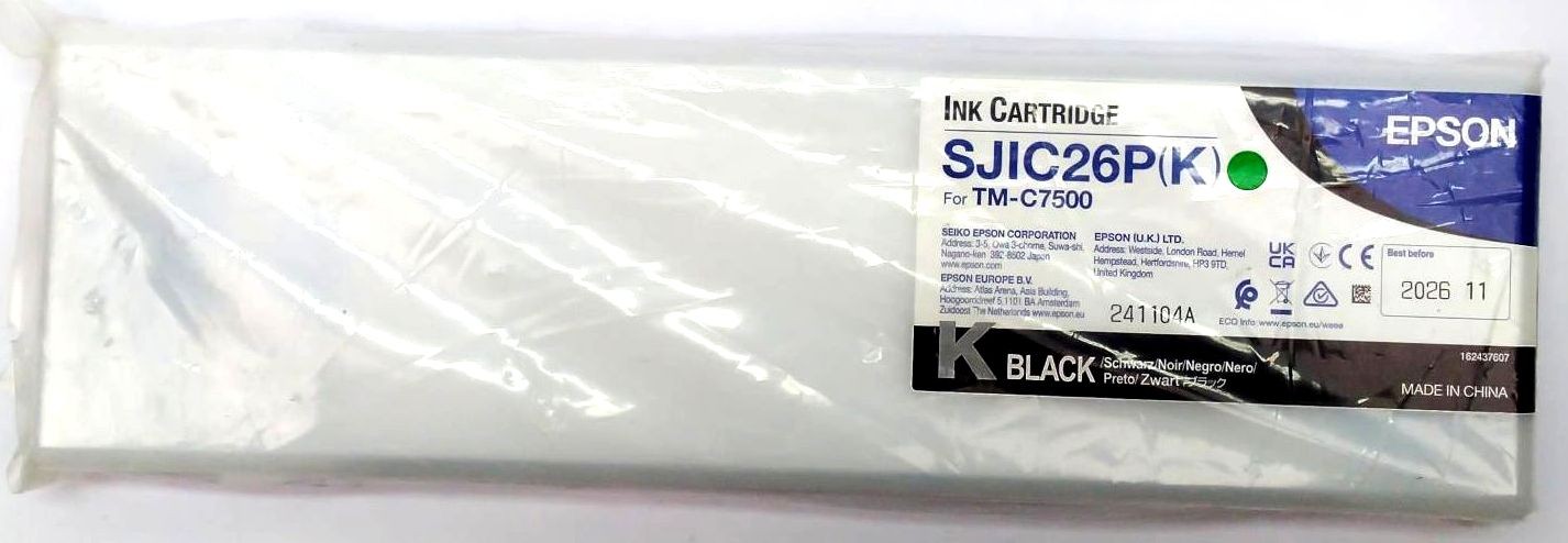 Epson ColorWorks TM-C7500 Ink Cartridge SJIC26P(K) Black Genuine OEM