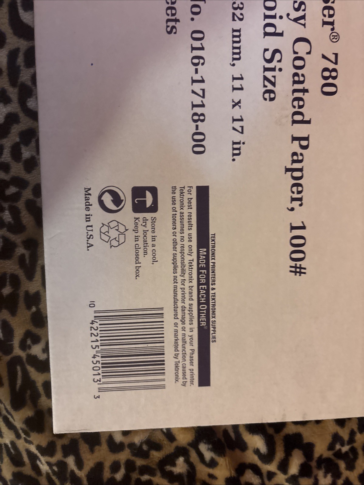 Tektronix Phaser 780 Glossy Coated Paper #number 016-1718-00 Tabloid Size
