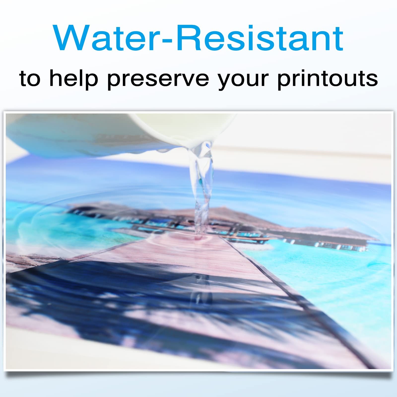 Photo Paper Satin 8.5 x 11 50 Sheets Water-Resistant Semi Gloss 72lb Inkjet