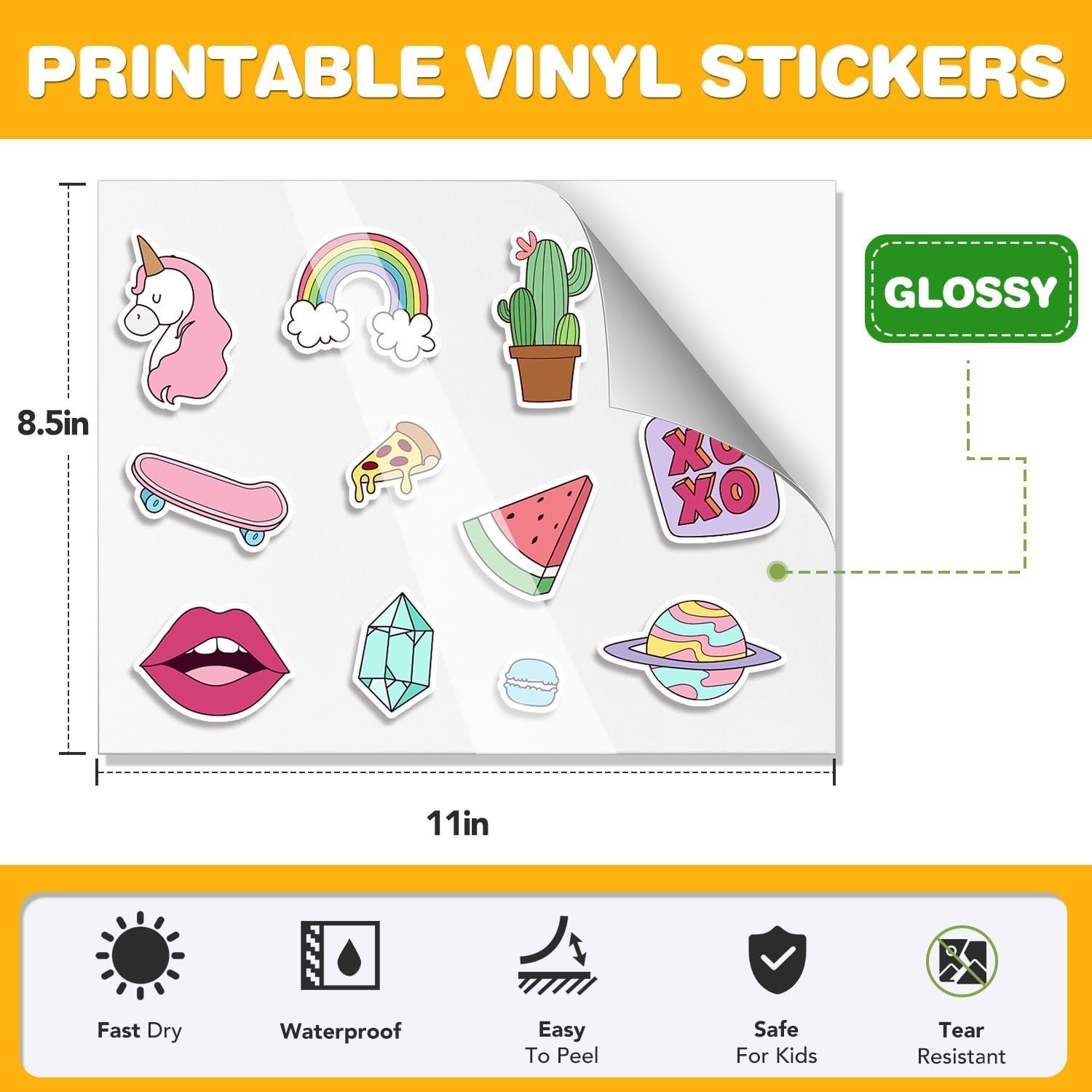 20 PCS Sticker Paper for Inkjet Printer, Printable Vinyl Sticker Paper Dries …