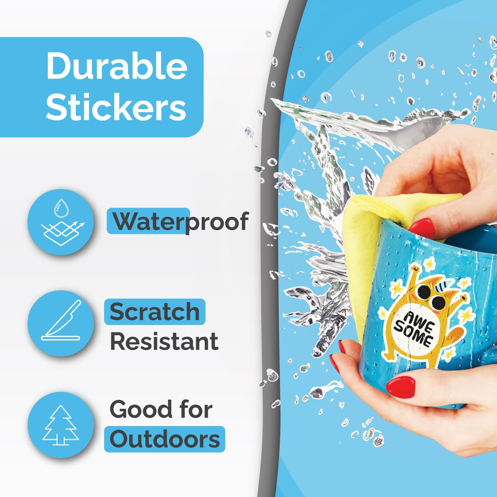 Printable Vinyl Sticker Paper – 32 Self-Adhesive Sheets, Waterproof, Quick-Dry