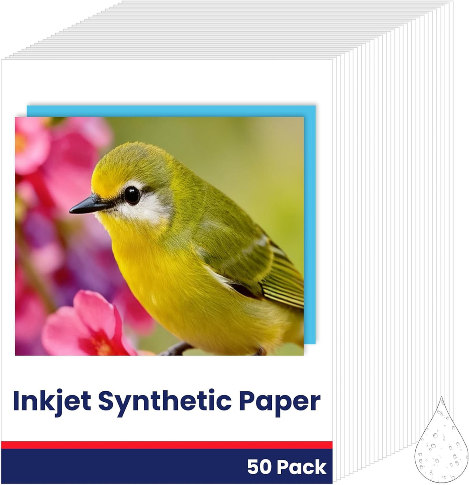 Waterproof Inkjet Paper Synthetic 50 Sheets 8.5 x 11 White Tearproof Printable