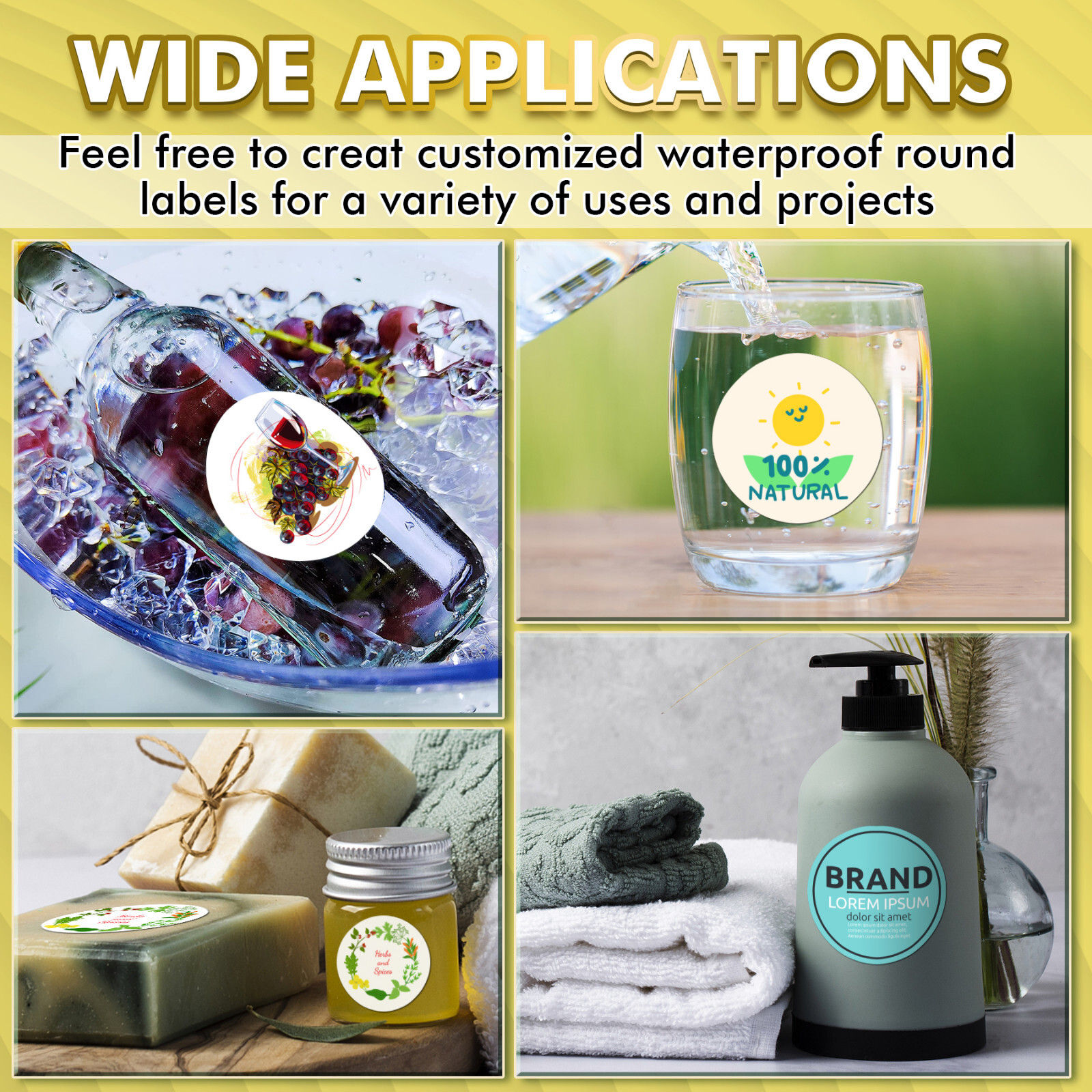 300 Koala Round Label 2 inch Waterproof Printable Cirle Labels for Inkjet Laser