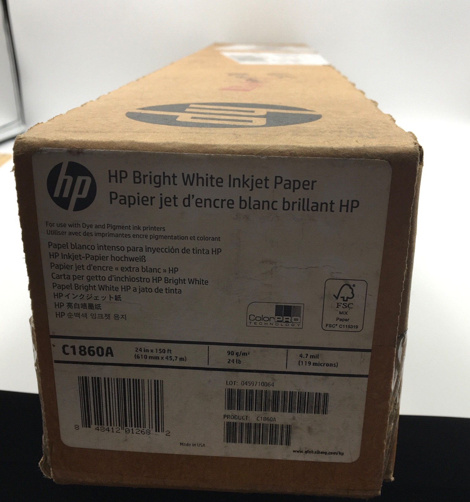 HP Bright White Inkjet Paper 24 Inches x 150 Feet Roll C1860A, NEW Genuine HP!