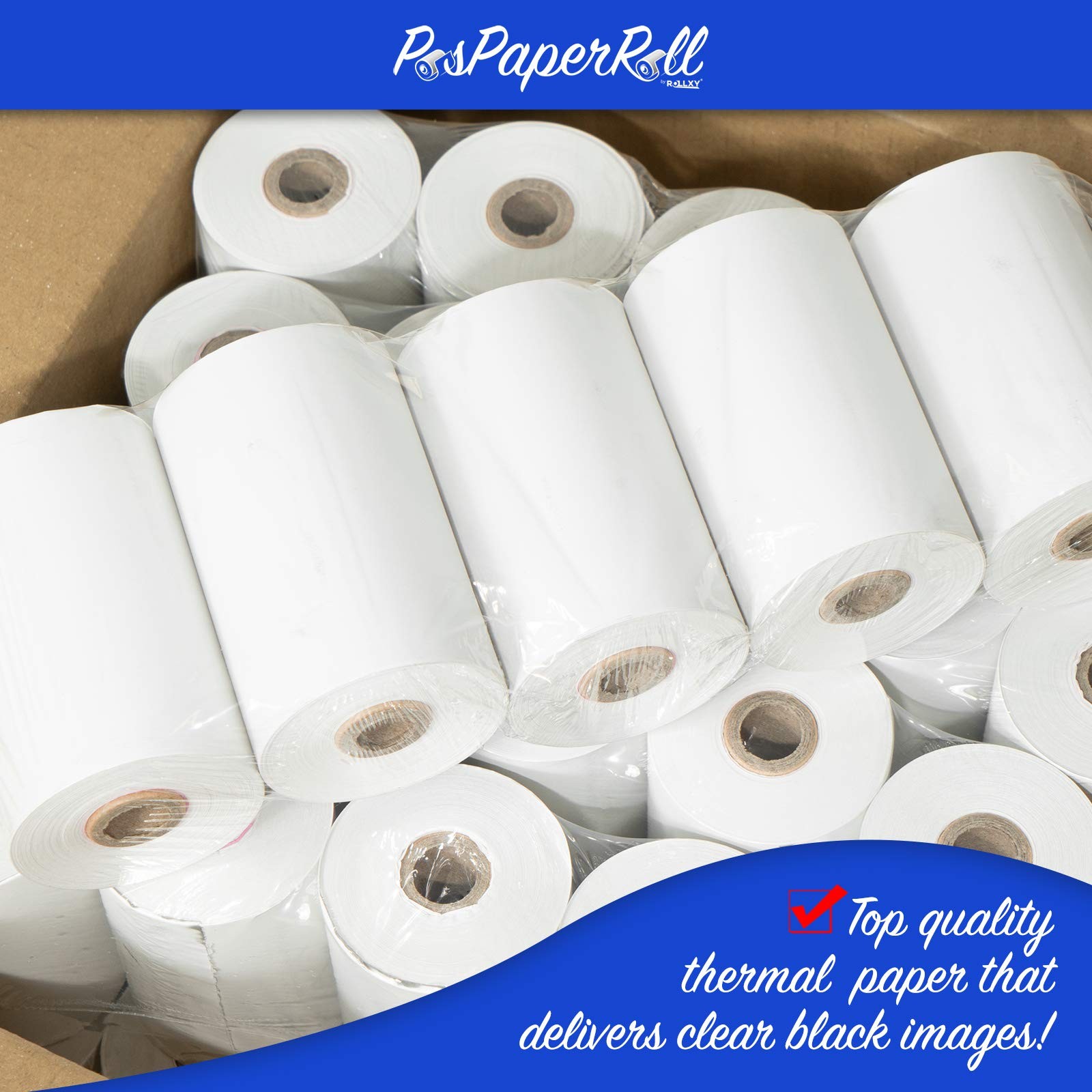 50 Roll of 3 1/8″ x 119′ Thermal Cash Register Paper First Data FD100 White