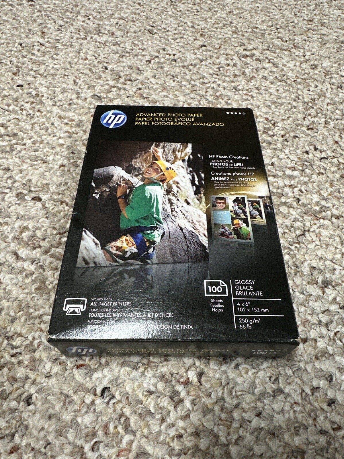 HP Advanced Photo Paper 4×6” Glossy 100 Pack NEW. Works with All Injet Printers