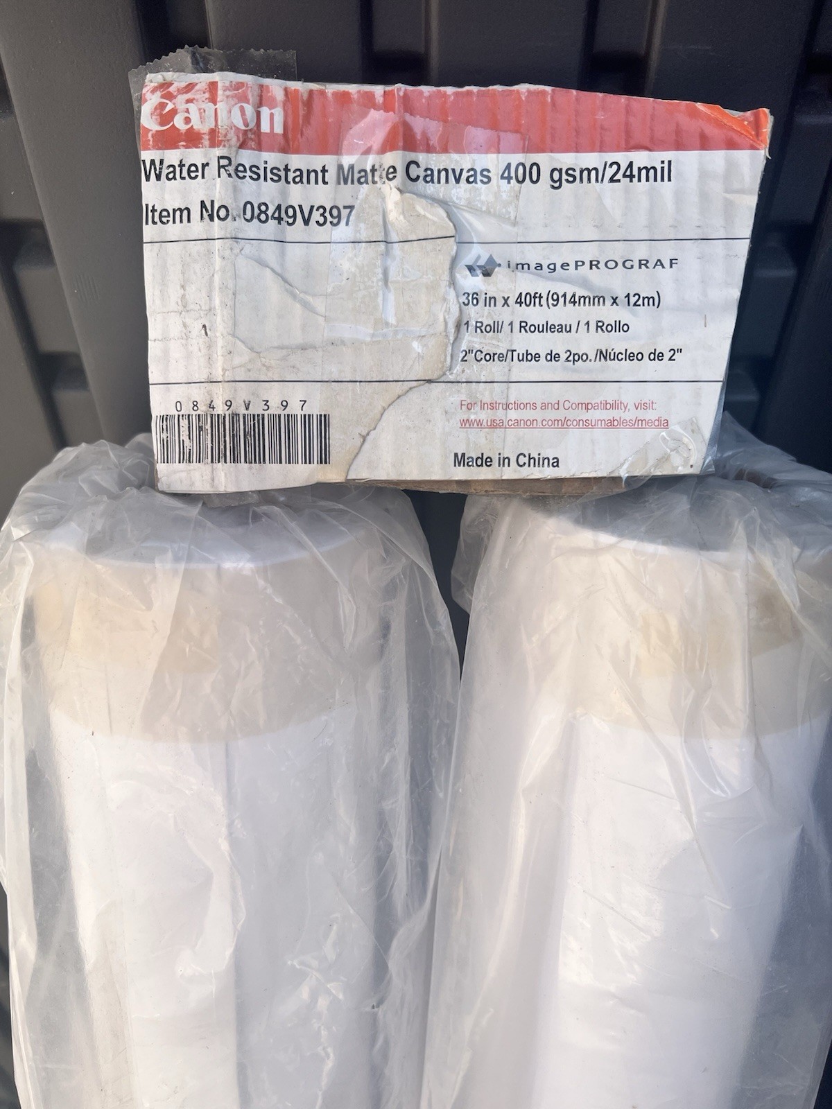 Wide Format Printer- Canon Fine Art – Qty 2 Matte Canvas -36″x 40′ Rolls $100