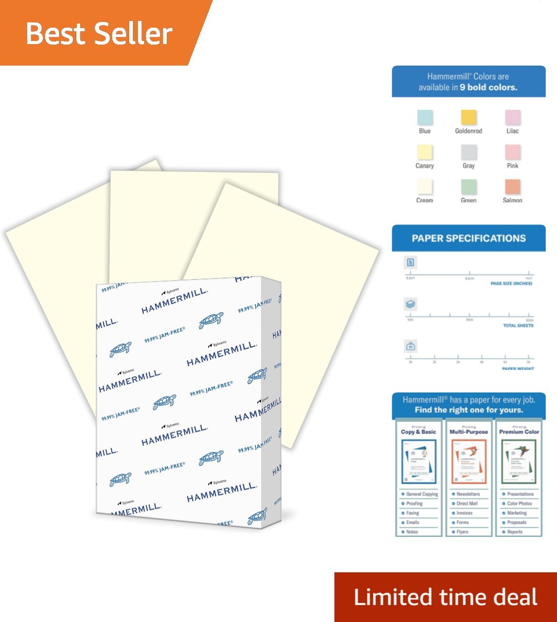 Pastel Cream Colored Paper, 20 lb Weight, 8.5 x 11 – 500 Sheets of Quality