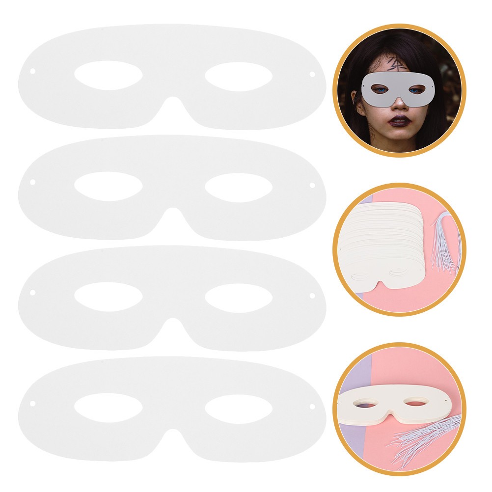 40 Pcs Masquerade Mask for Women White Blank Eye Masks to Decorate