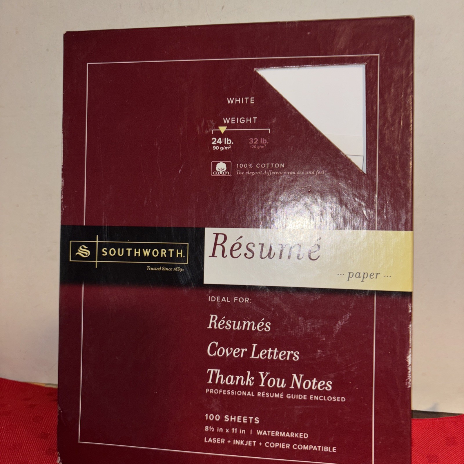 Southworth Résumé Paper White W/résumé Guide 8.5″ X 11″ 24 Lb 86 Sheets