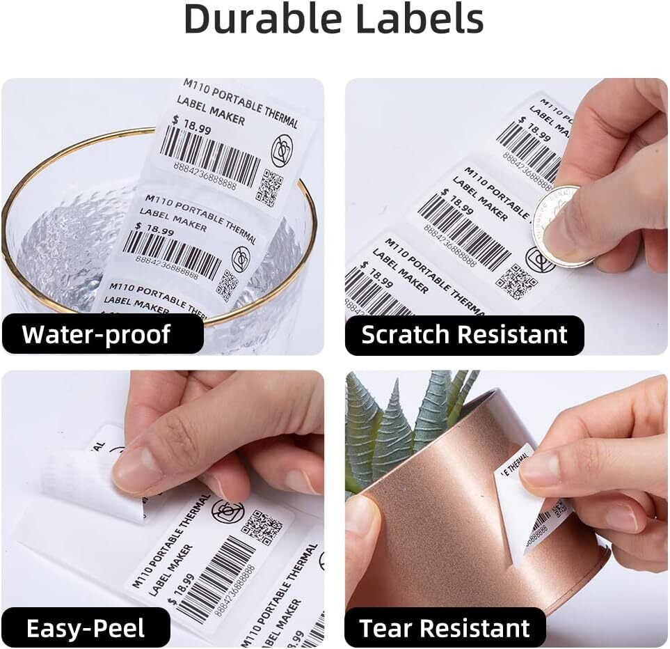 3-ROLL Phomemo Clear Round/Circle Thermal Label Paper 50x50mm for M200/M220/M221