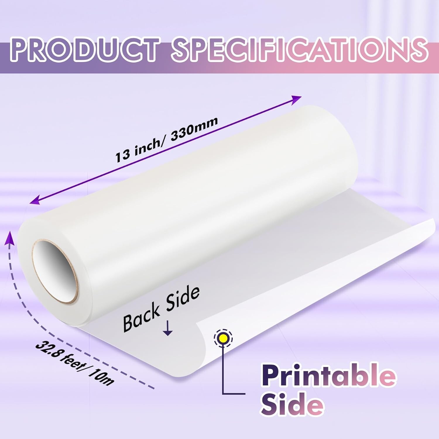 Koala Printable Vinyl Sticker Paper 4 Rolls Glossy 13 InX32.8 FT Inkjet Printers