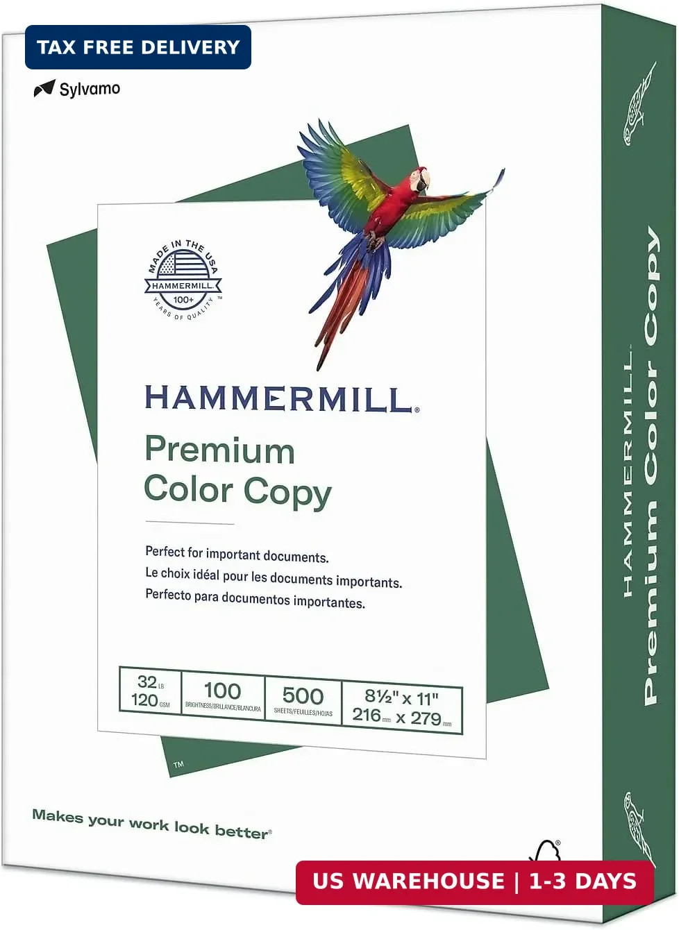 Hammermill Printer Paper, Premium Color 32 lb Copy Paper, 8.5 x 11-1 Ream (500 S