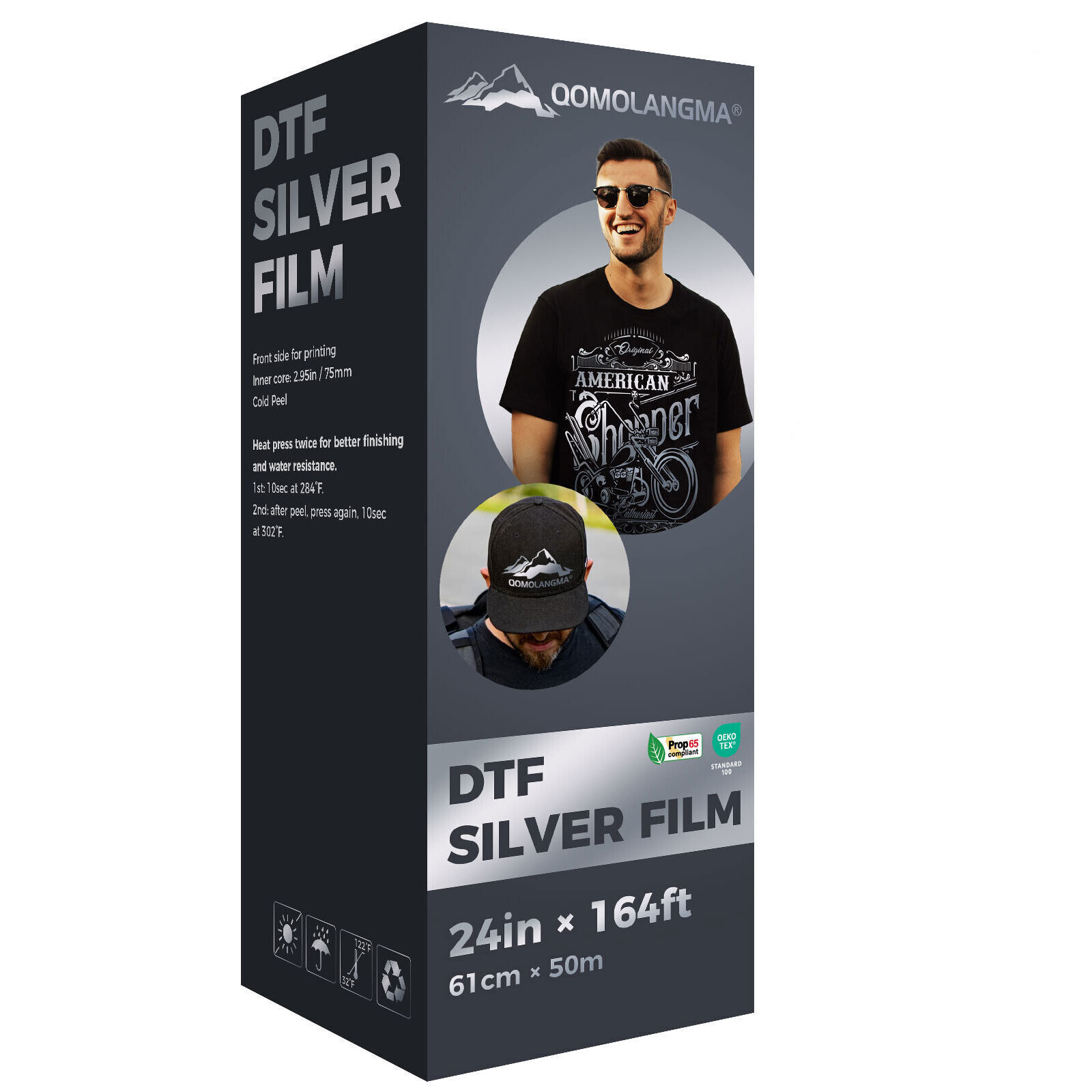 24in x 164ft Gold / Silver PET DTF Foil Film Roll DTF Transfer Film Cold Peel