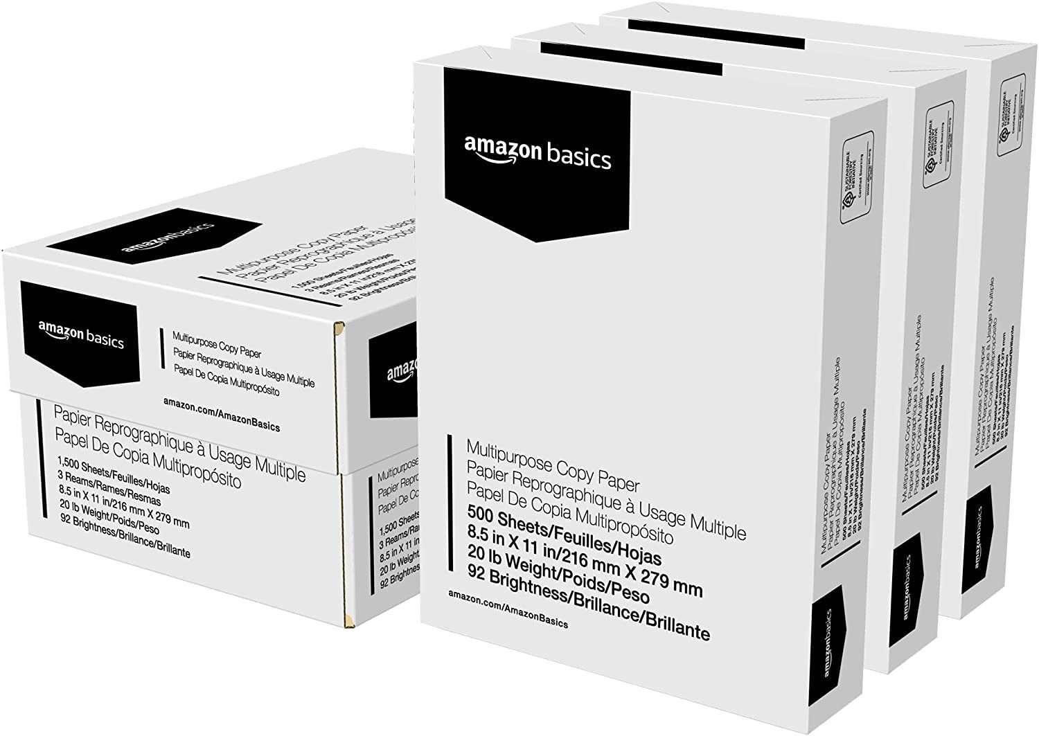Copier Printer Paper 8.5 x 11 White 20lb Multipurpose Copy 92 Bright White