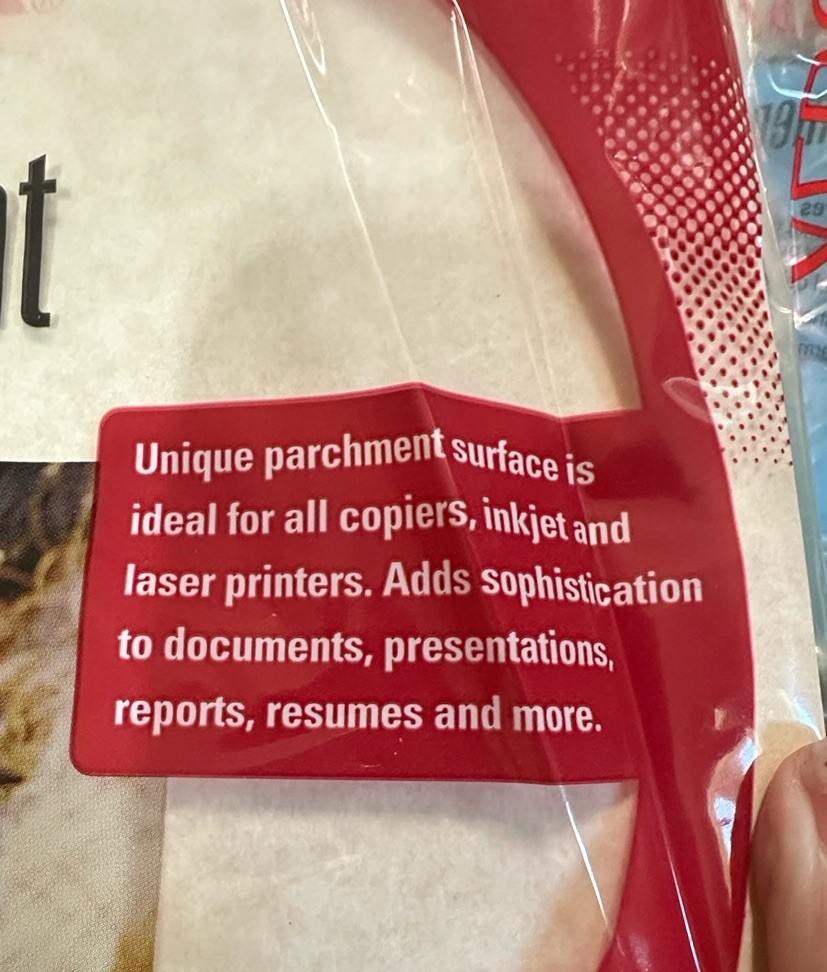 Xerox 65# Parchment Printer Paper Natural 100+ Sheets 8 1/2″ × 11″ OPEN PACKAGE