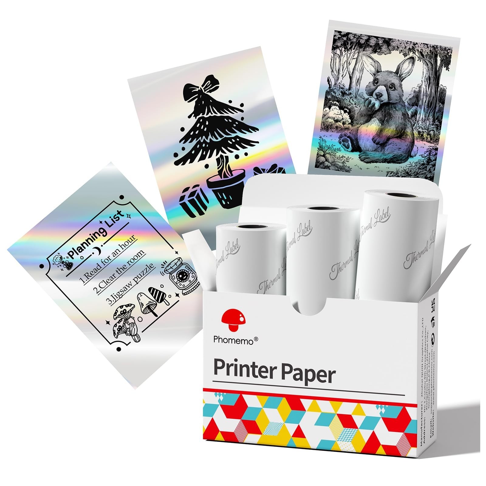 Self-Adhesive Thermal Paper Rolls – Glossy Laser Sticker Labels for Mini Printer