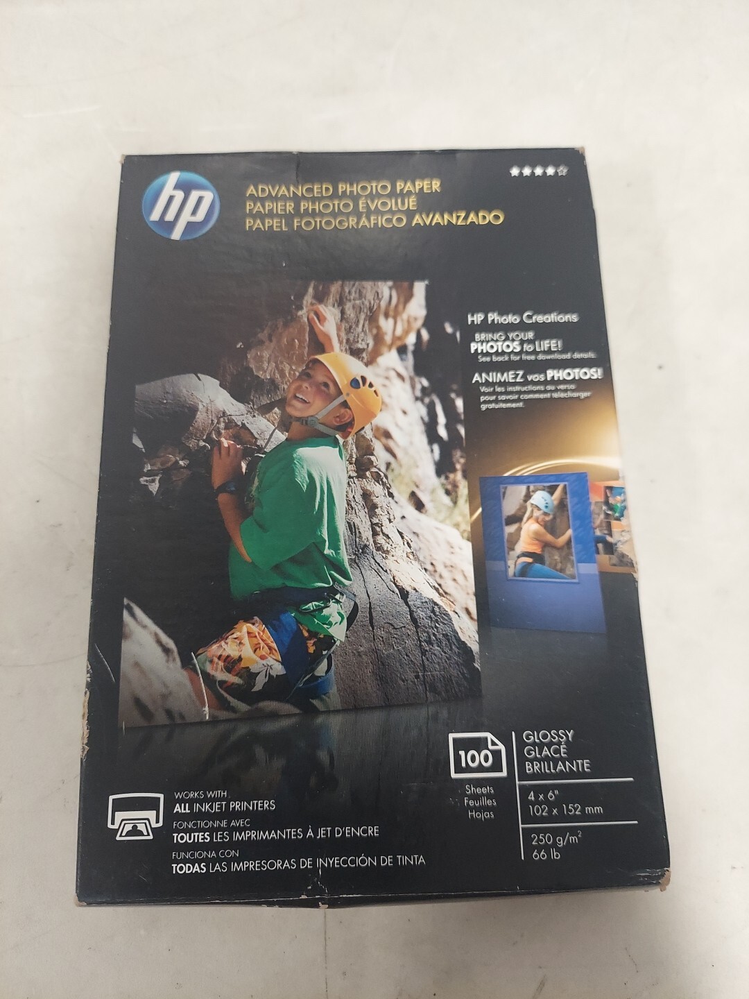 HP Advanced Photo Paper 4”x6” Glossy 100 Sheets Brand New Sealed #2281
