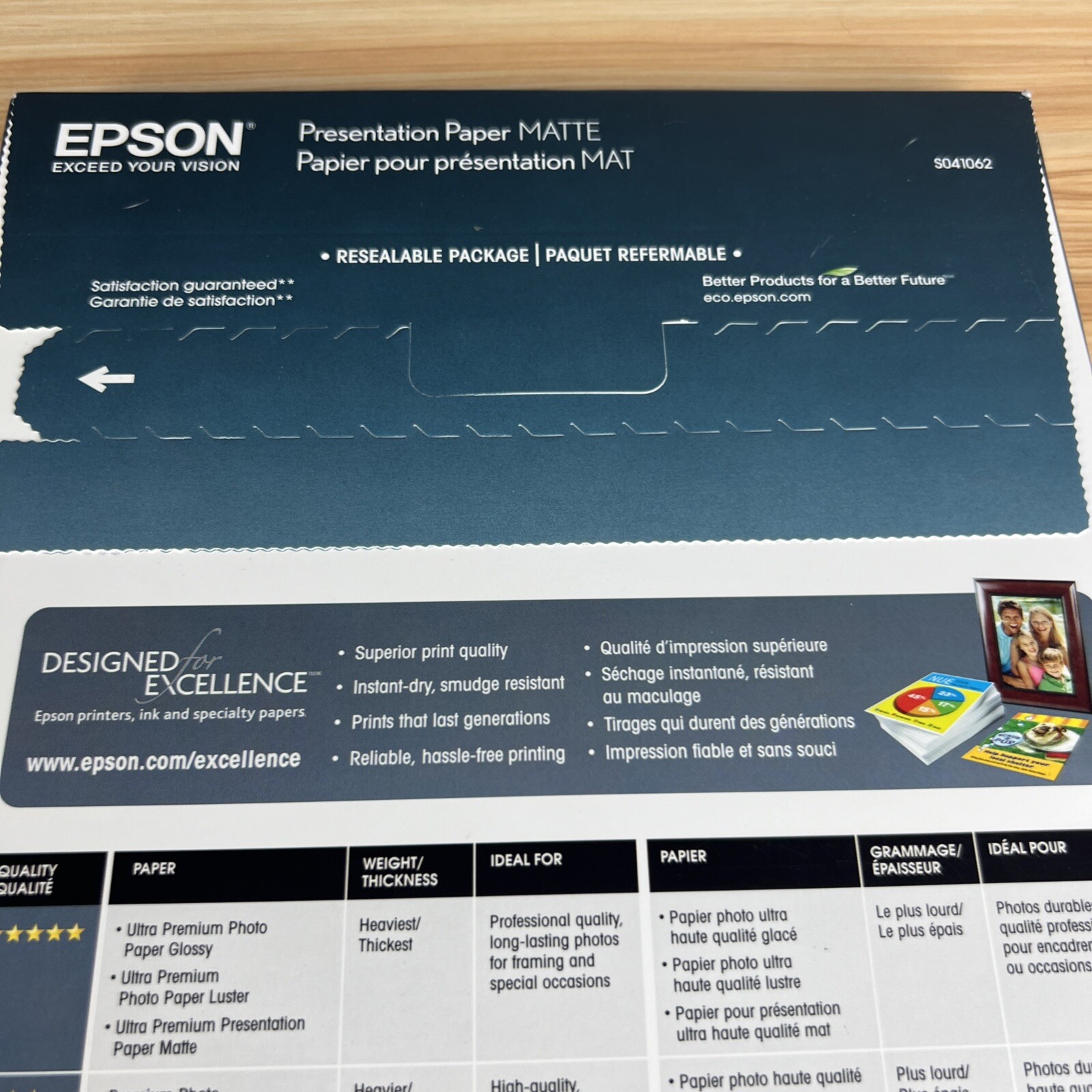 Open Epson Presentation Paper Matte Inkjet 8.5″ x 11″ 100 Sheets S041062(Y3)