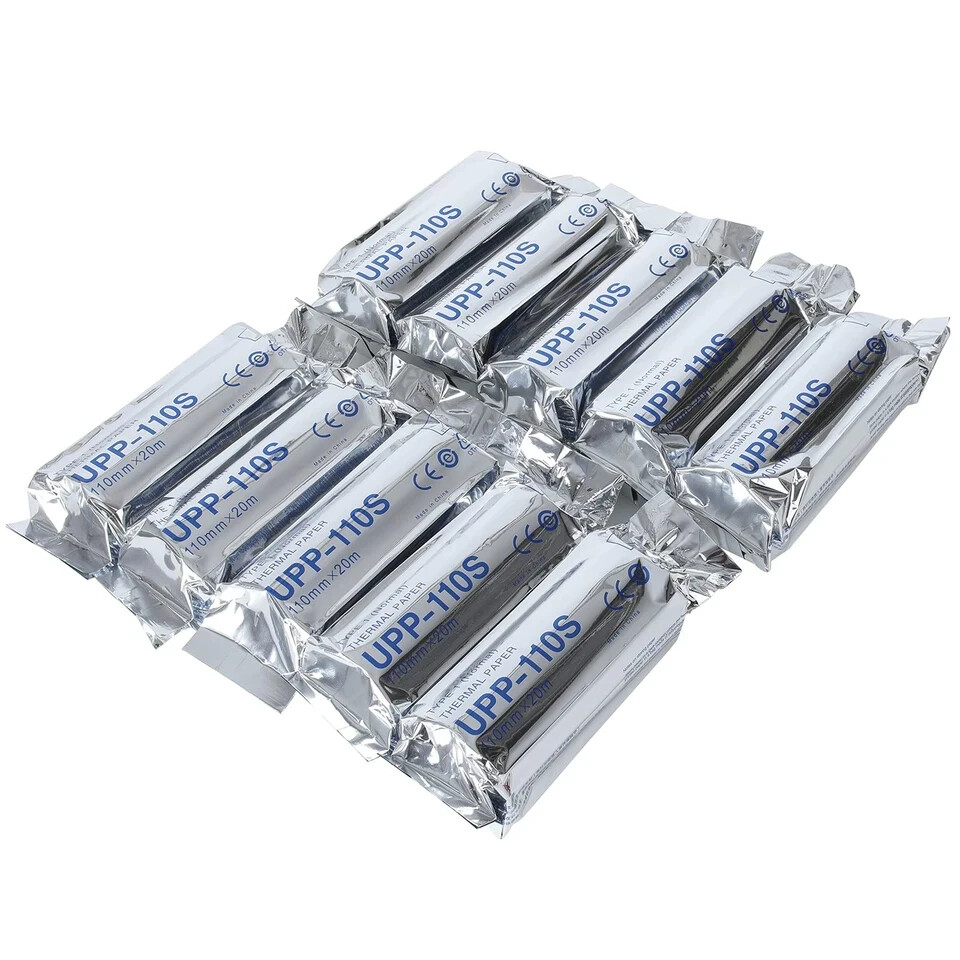 Ultrasound Paper UPP-110S Film/Media 10 Rolls,Type I Thermal White