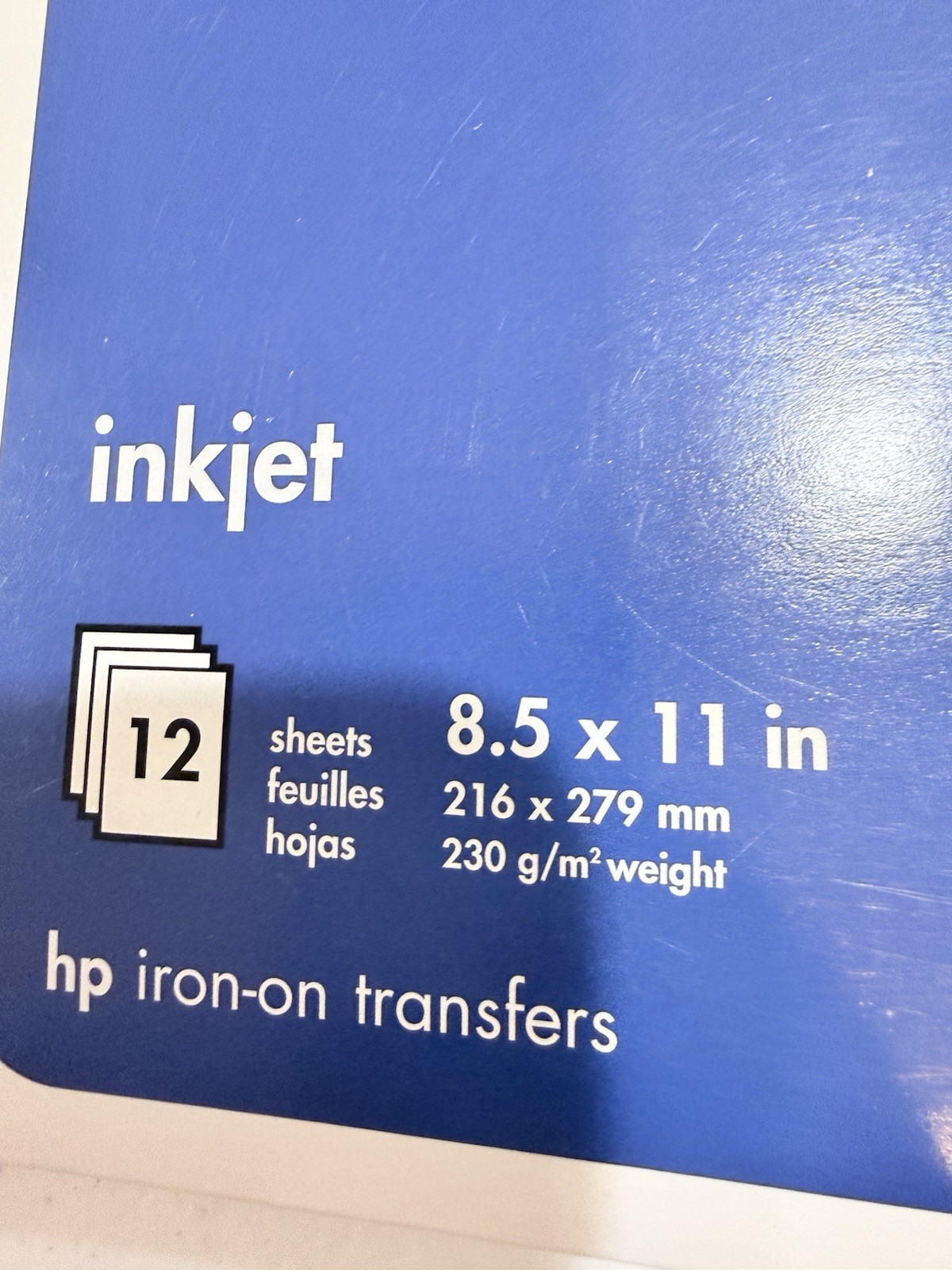 HP Iron-On Transfers Paper 8.5 x 11″, 3×12 For Inkjet Printer NEW