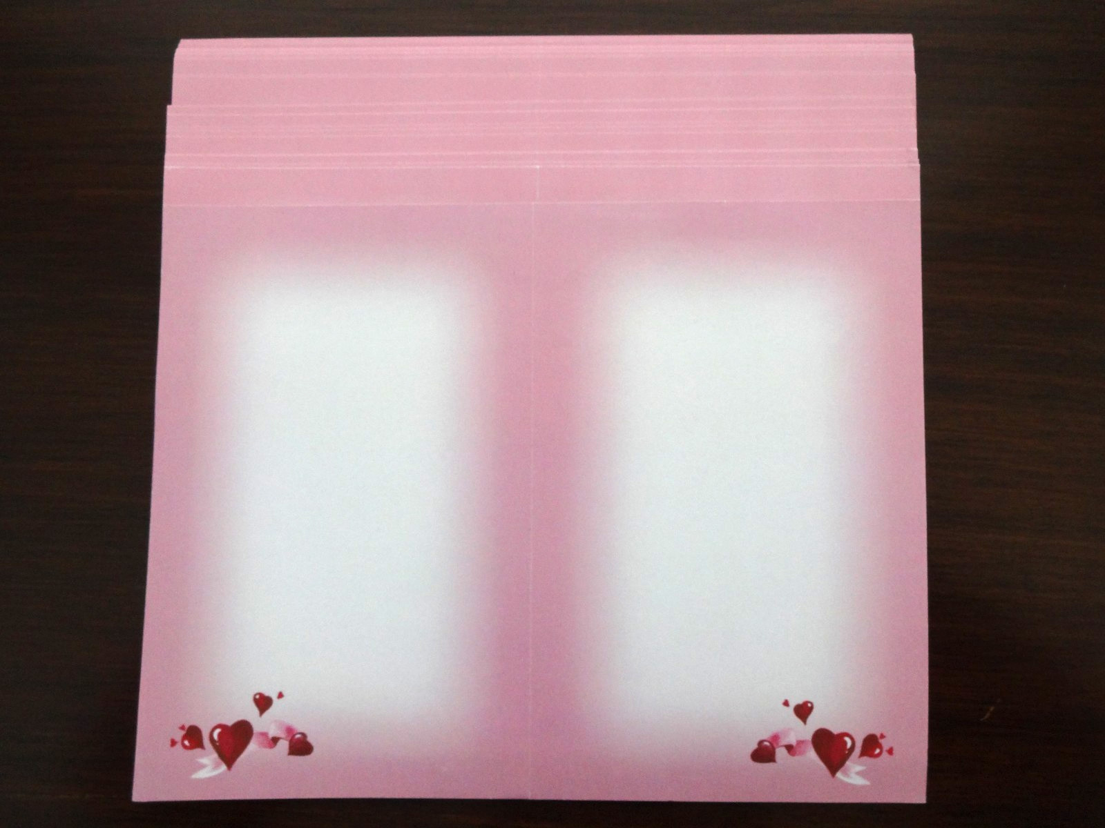 VALENTINE’S DAY Pink Hearts Printer Paper Folds For Programs Lot of 32 Sheets