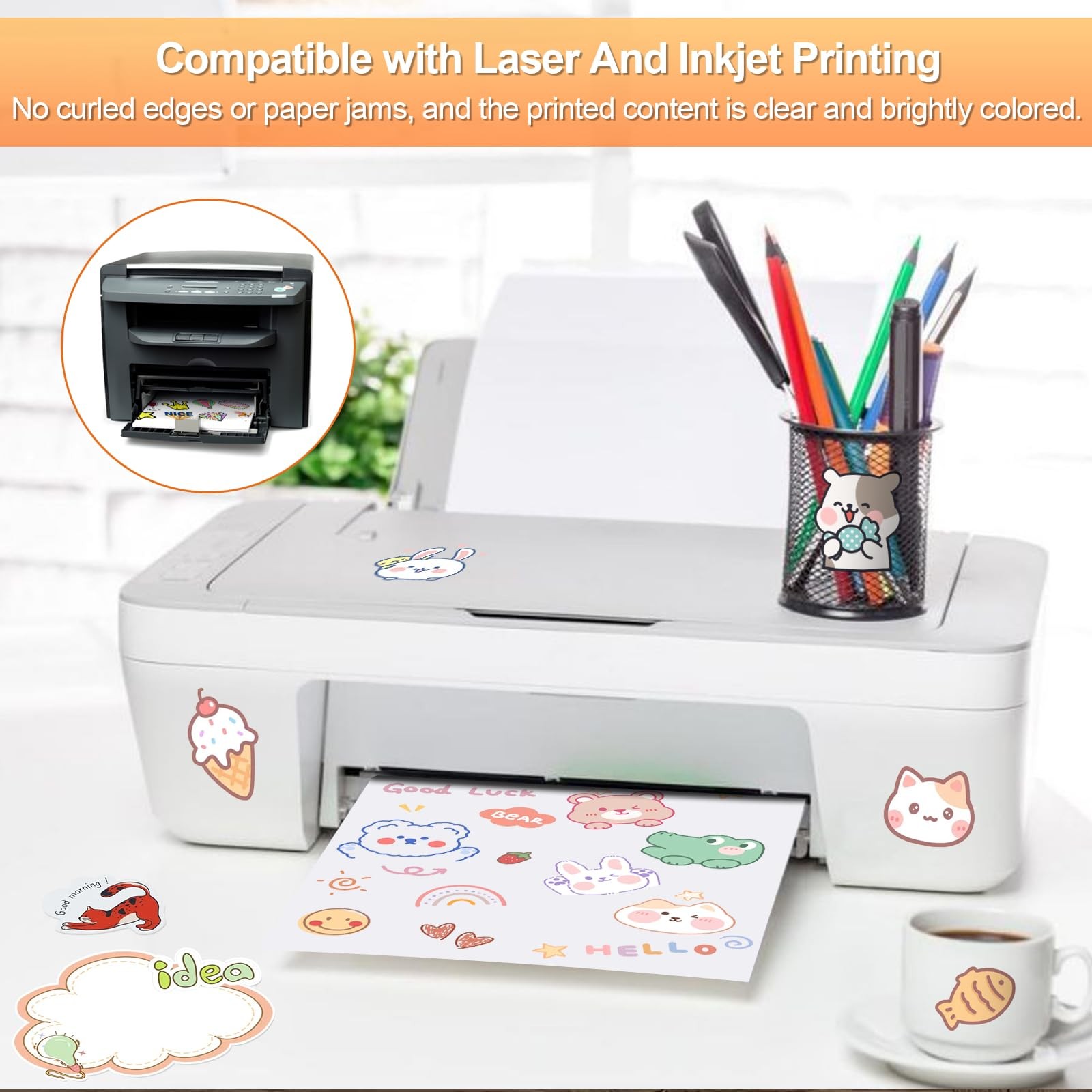 Full Sheet Labels, 40 Pages 8.5×11, Matte Sticker Paper, Printer Compatible