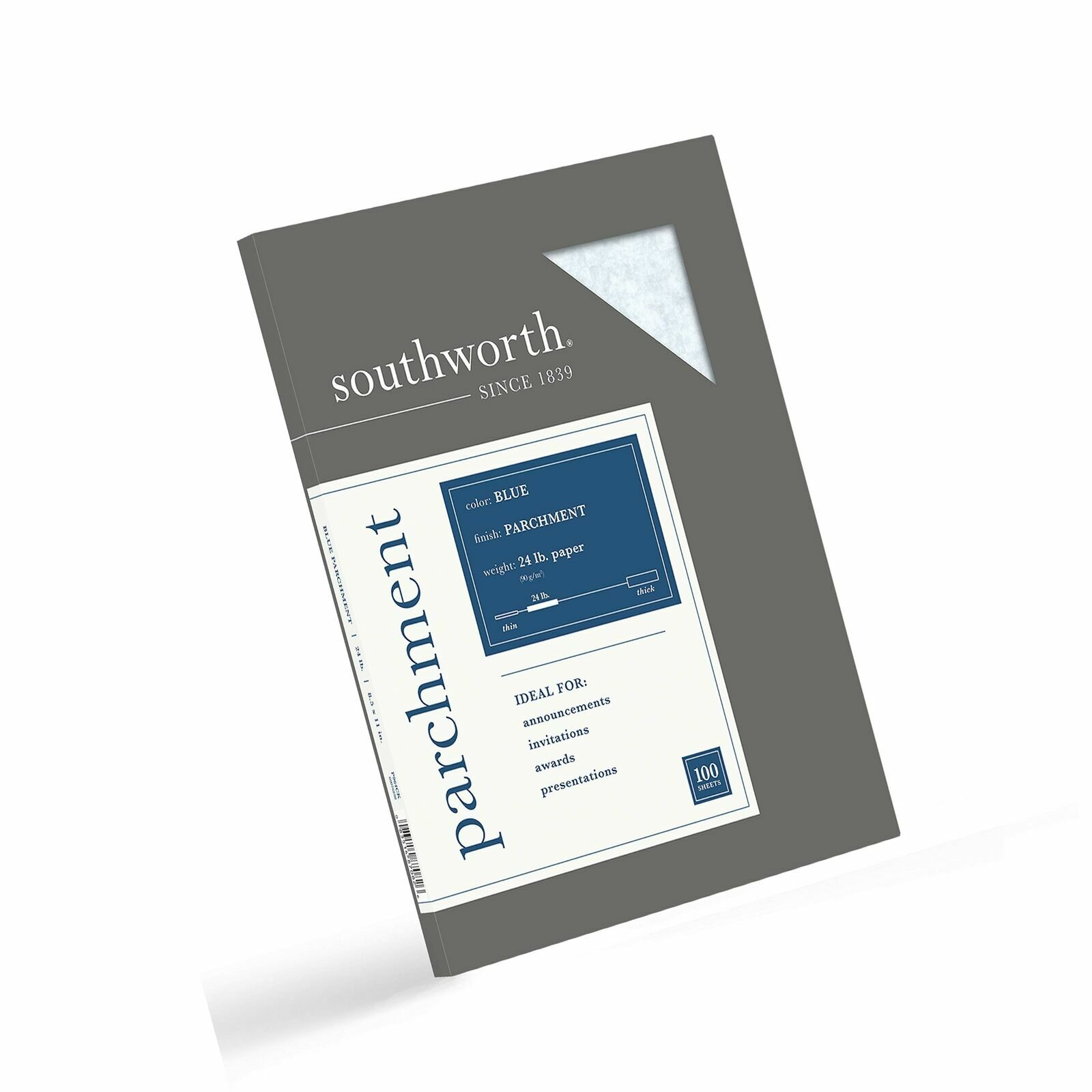 Southworth Laser Parchment Paper 8 1/2″ X 11″ – 24 Lb – Blue (2) 100 Packs