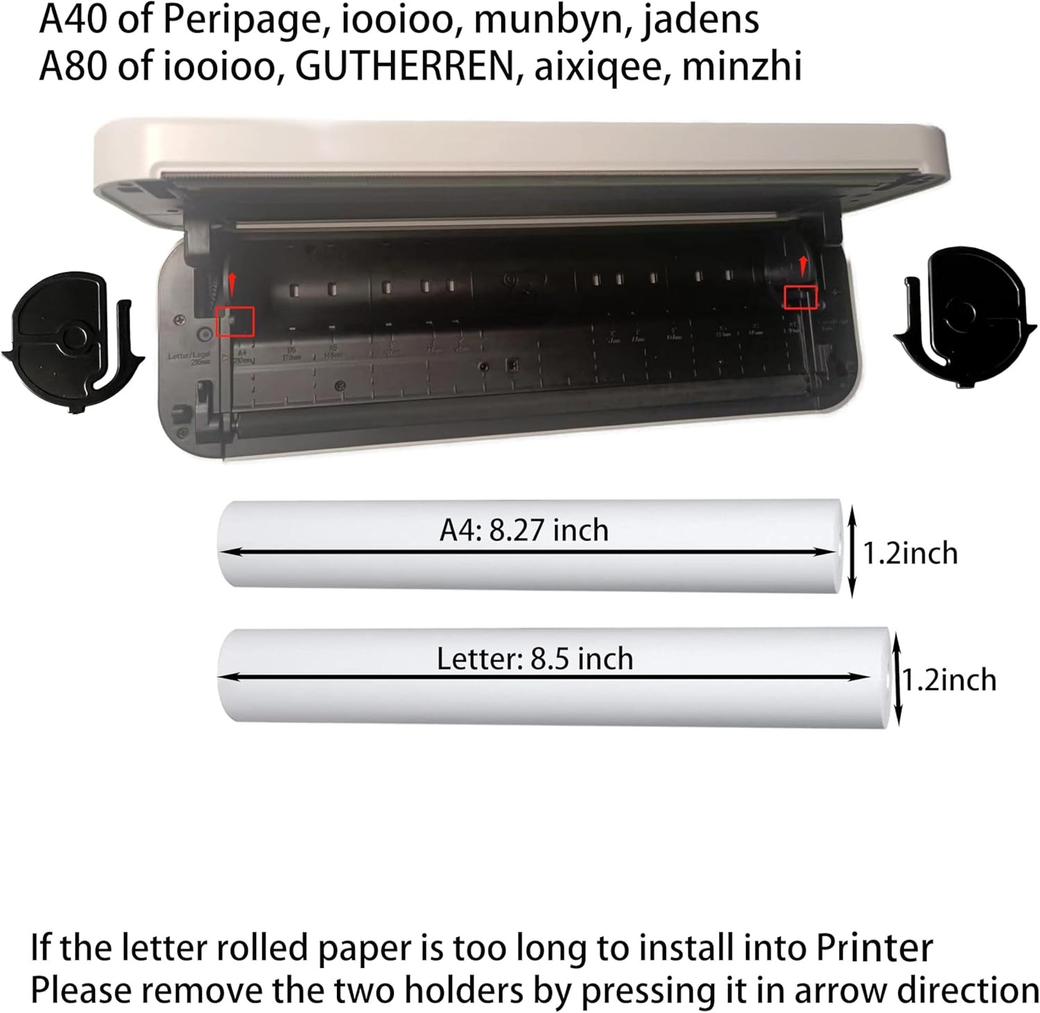 iooioo, 8 rolls, thermal printer paper 8.5×11 Letter, 8 3 years, white