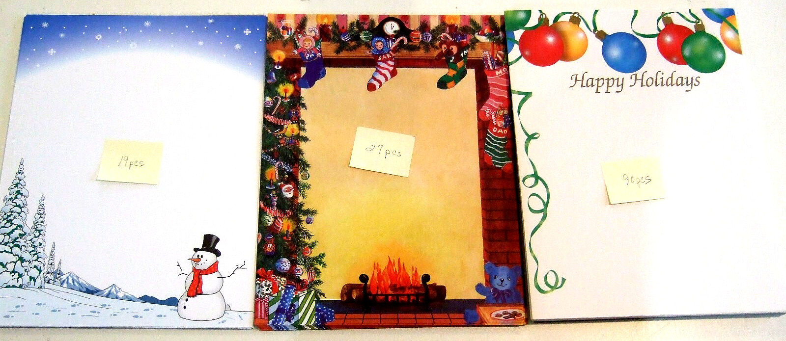 Lot of 3 Christmas Themed Computer Printer Paper – 136 pcs – NEW (A)