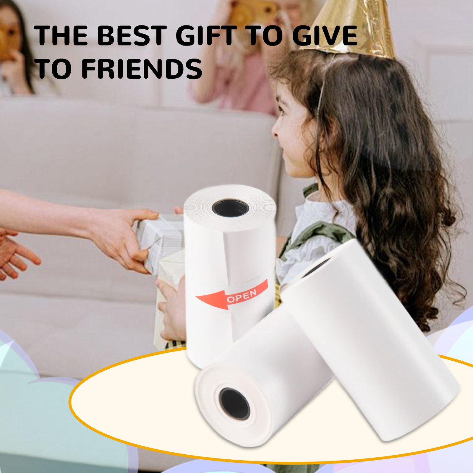3 Rolls Printable Thermal 57X30mm Photo for P1 P2 Printer A7S81861