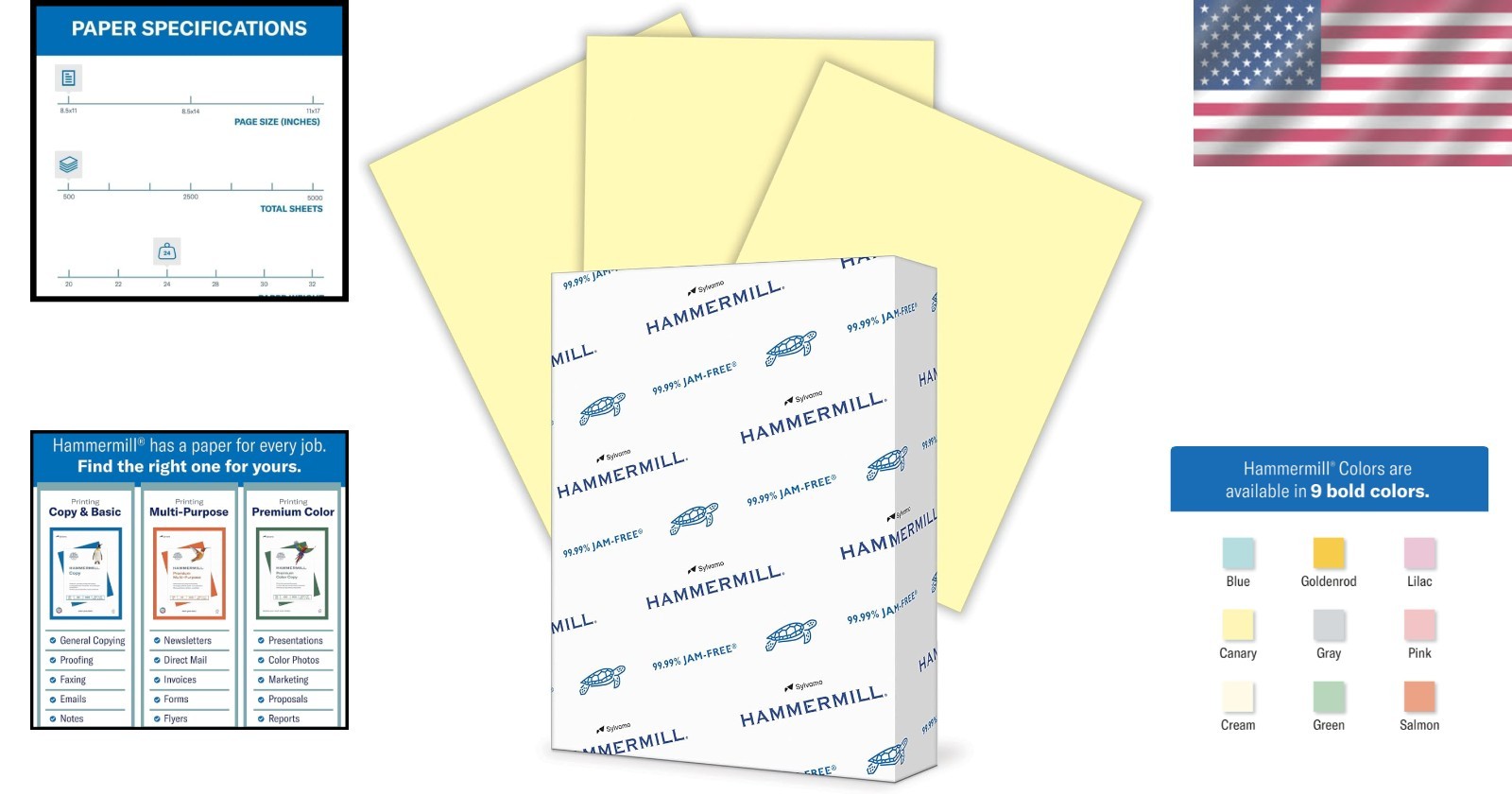 Eco-Friendly 24 lb Canary Printer Paper, 8.5 x 11, 500 Sheets – Jam-Free Quality