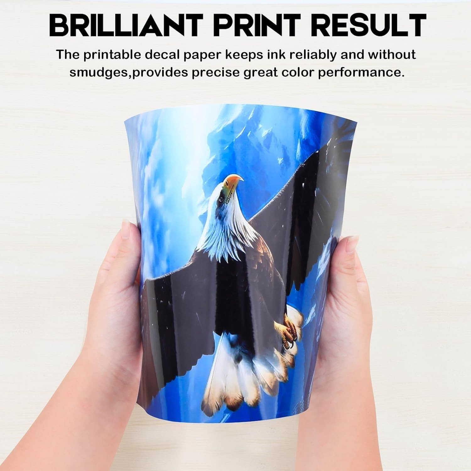 30 Sheets Printable Vinyl Sticker Paper for Inkjet Printer, Glossy White Wat…