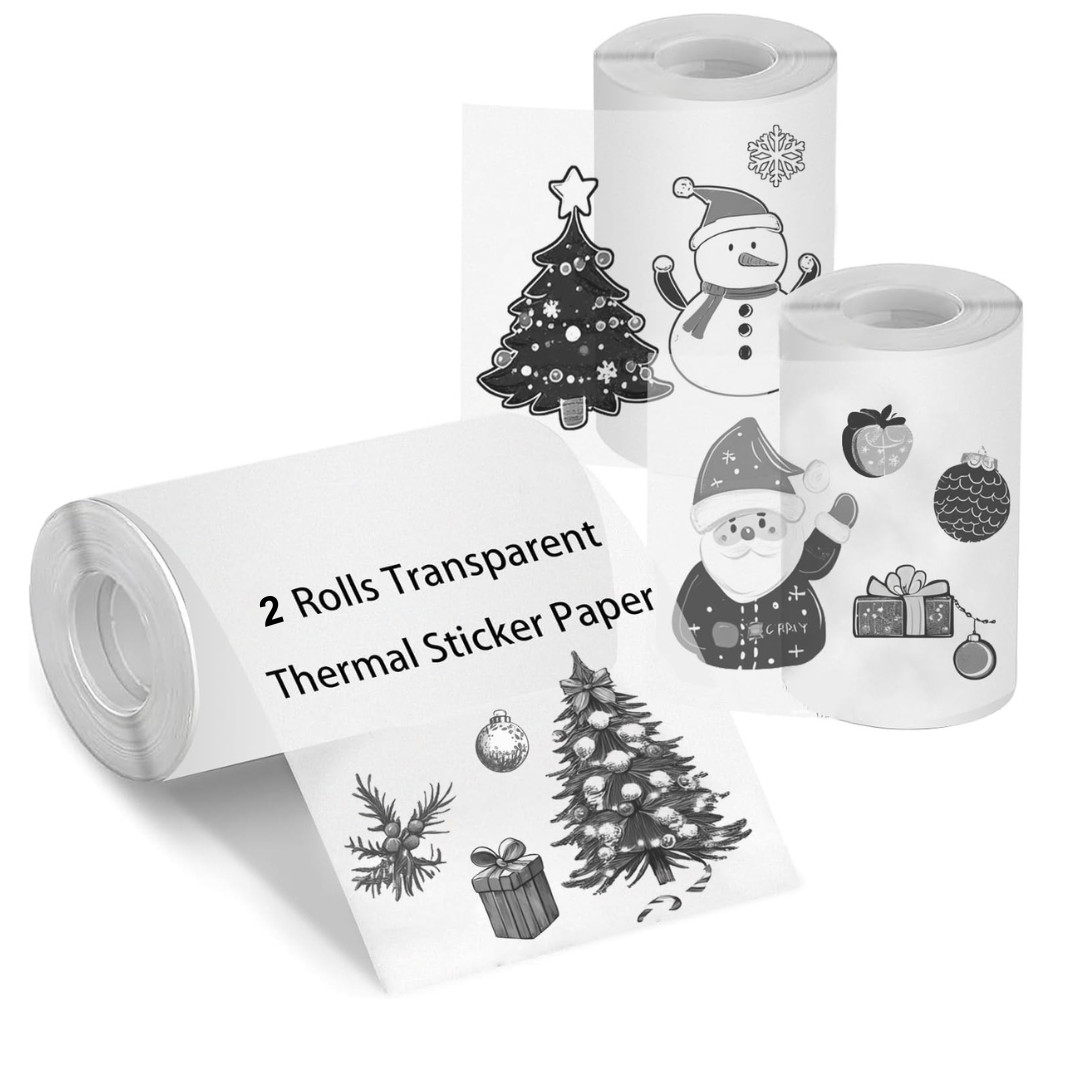 Transparent Self-Adhesive Thermal Paper, Glossy Thermal Printer Paper For Mini P