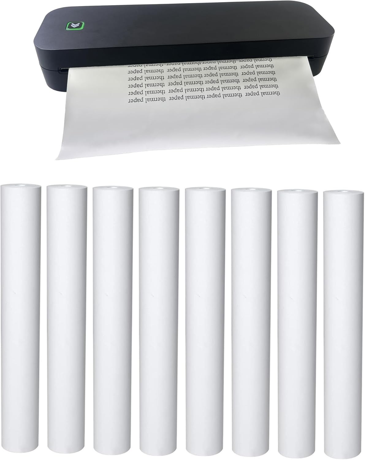 8 rolls (about 200 pages), A4, BPS free, thermal printer paper, BPA free. For