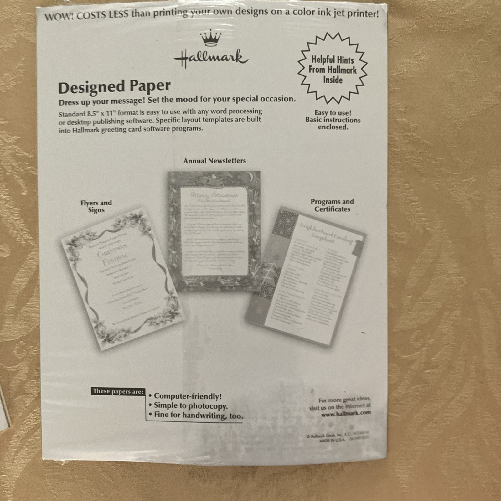 2 Hallmark Christmas Lights Stationary Printer Typing Paper Laser & Ink Jet New