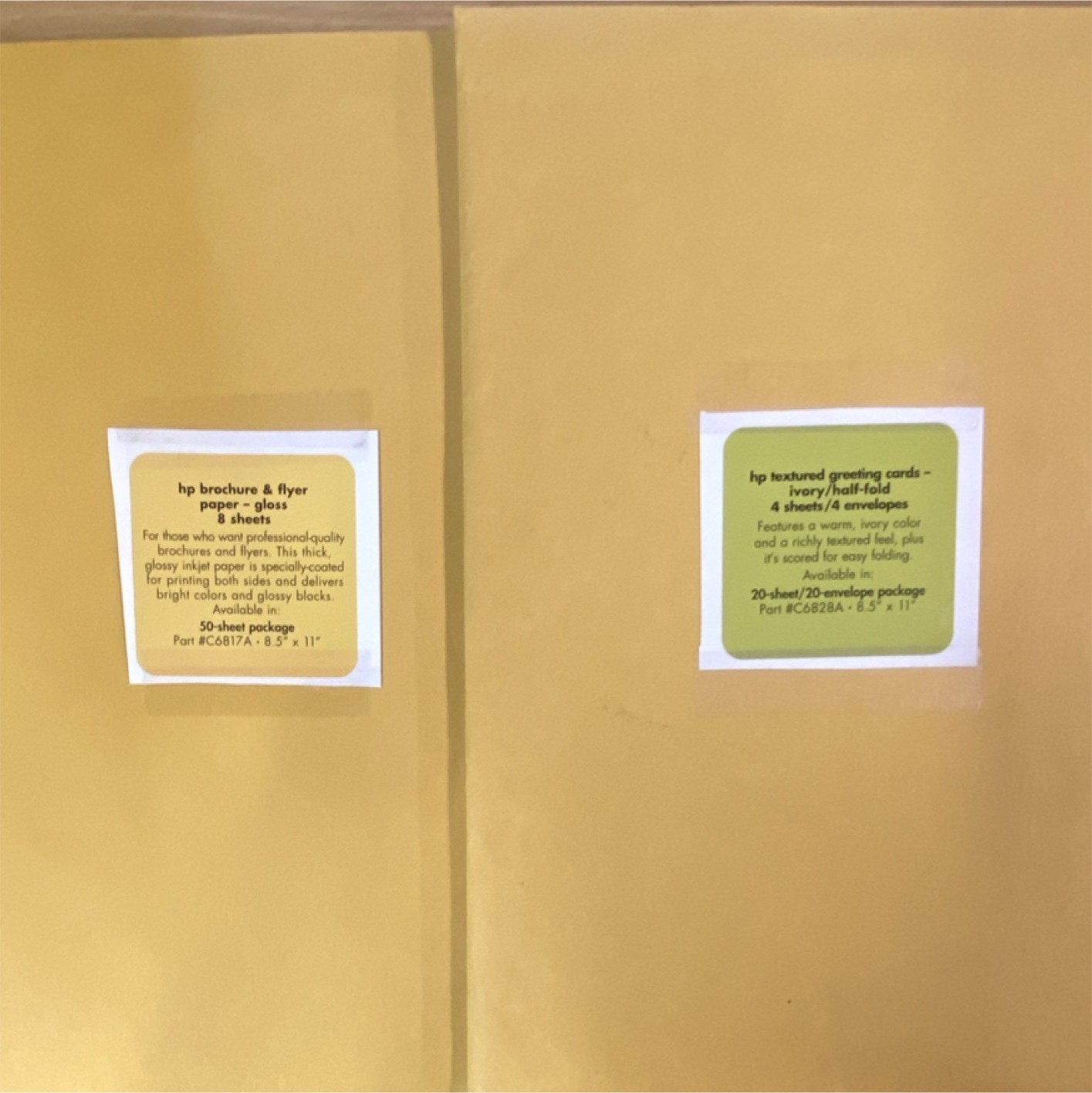 HP Glossy Brochure Paper C6817A, Textured Ivory Greeting Cards C6828A 8.5×11