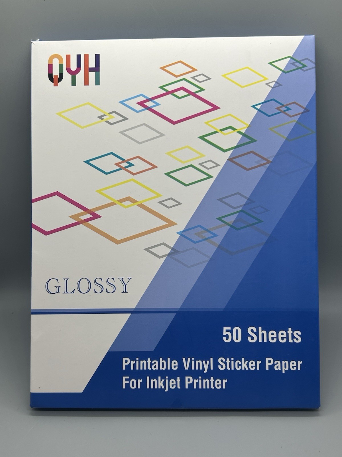 QYH Printable Vinyl for Inkjet Printer Glossy 50 Sheets Sticker Paper Waterproof