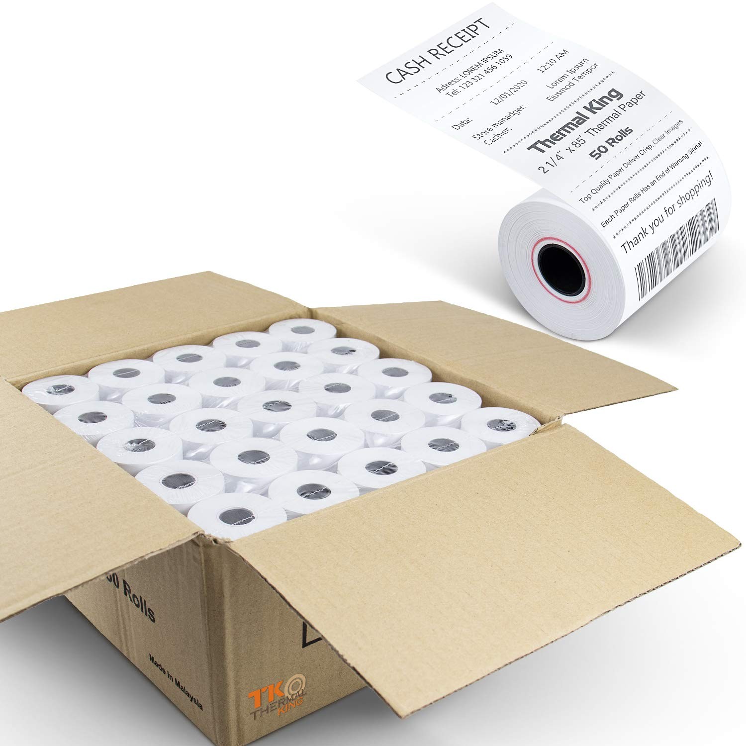 TK Thermal King, (50 Rolls) 2 1/4″ x 85′ 2-1/4″ x 85′, 50 Rolls