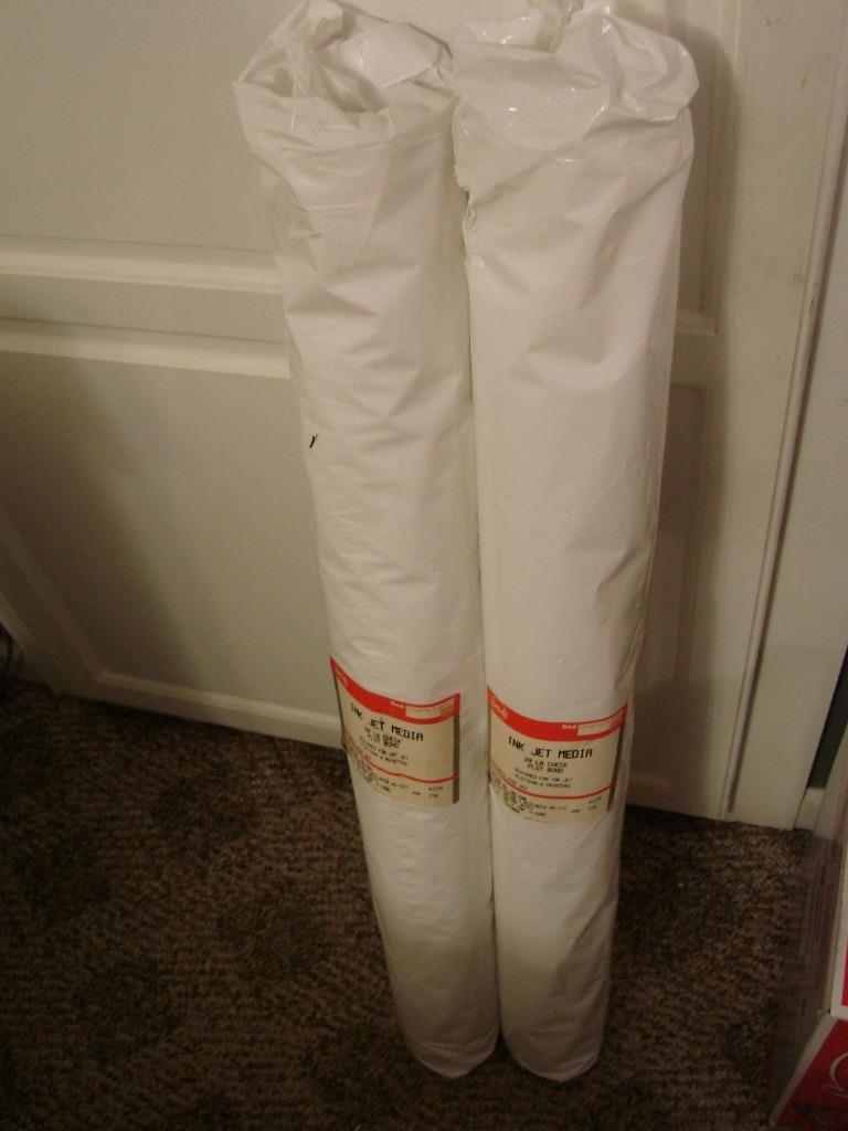 Two Rolls Oce Ink Jet Media 20lb Check Plot Bond 36 x 150 NEW
