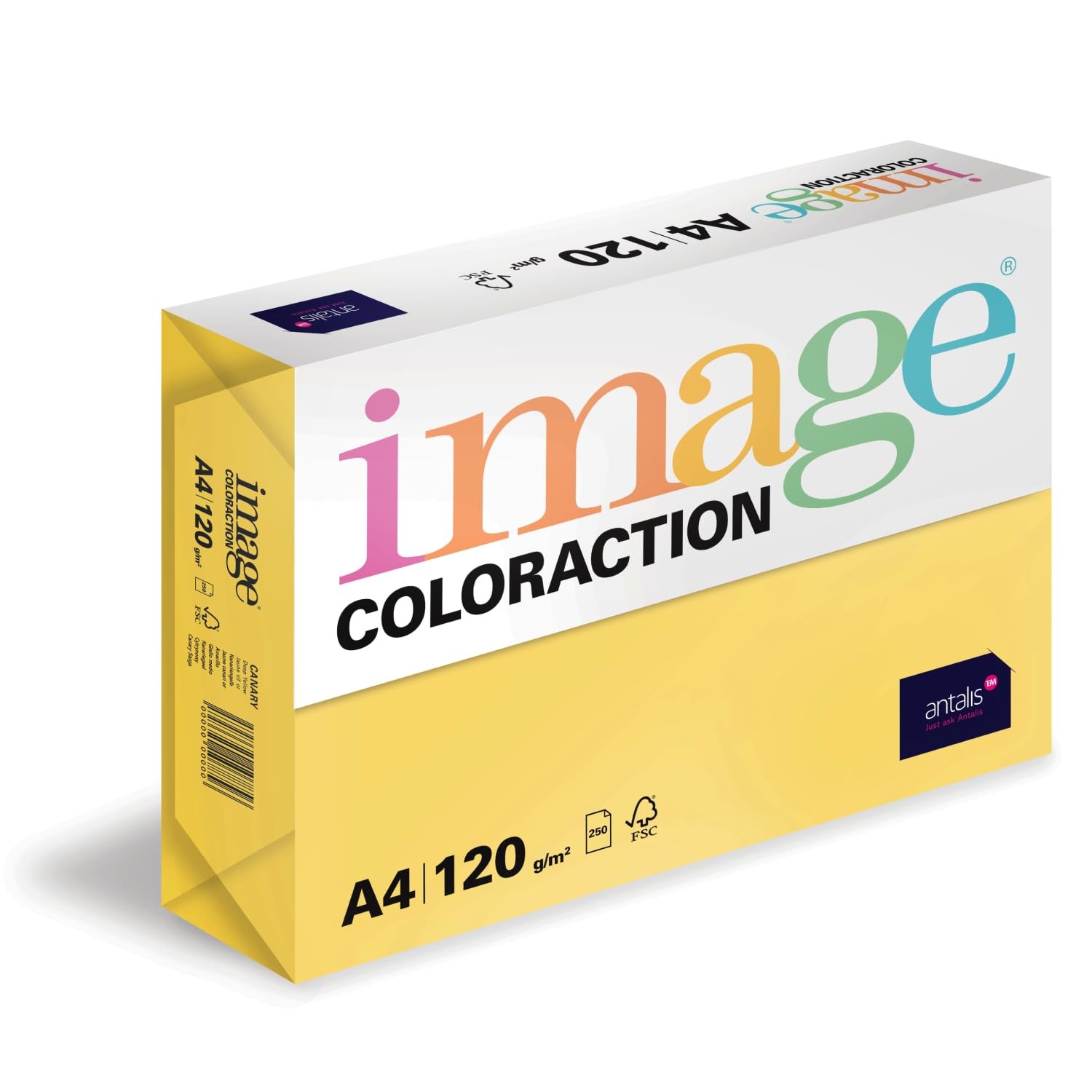 Coloraction Canary Coloured Copy Paper A4, 210 x 297mm, 120gsm Bu…