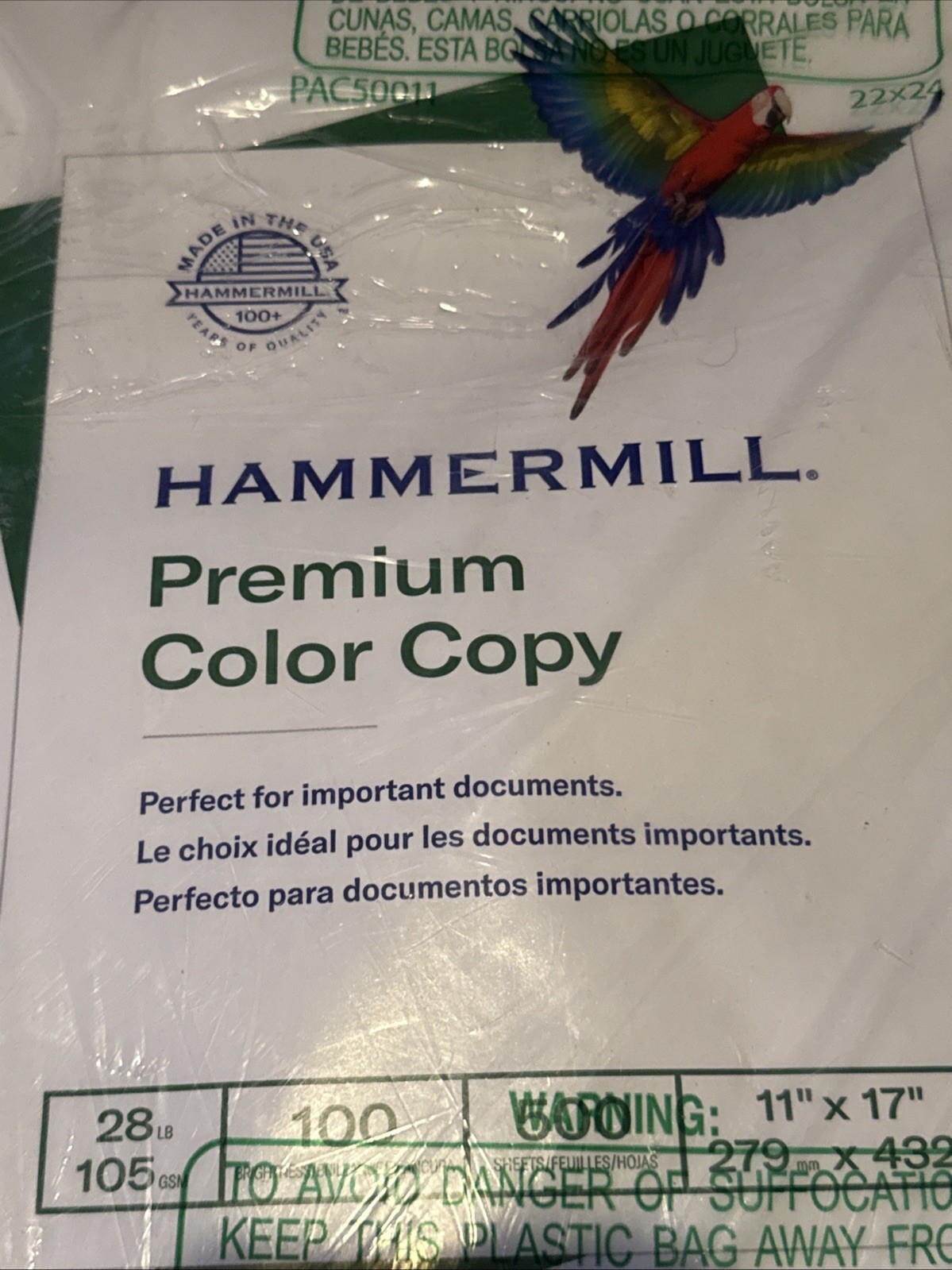 Hammermill Premium Color Copy Paper 28lb 500 Sheets 11×17 Super Bright White