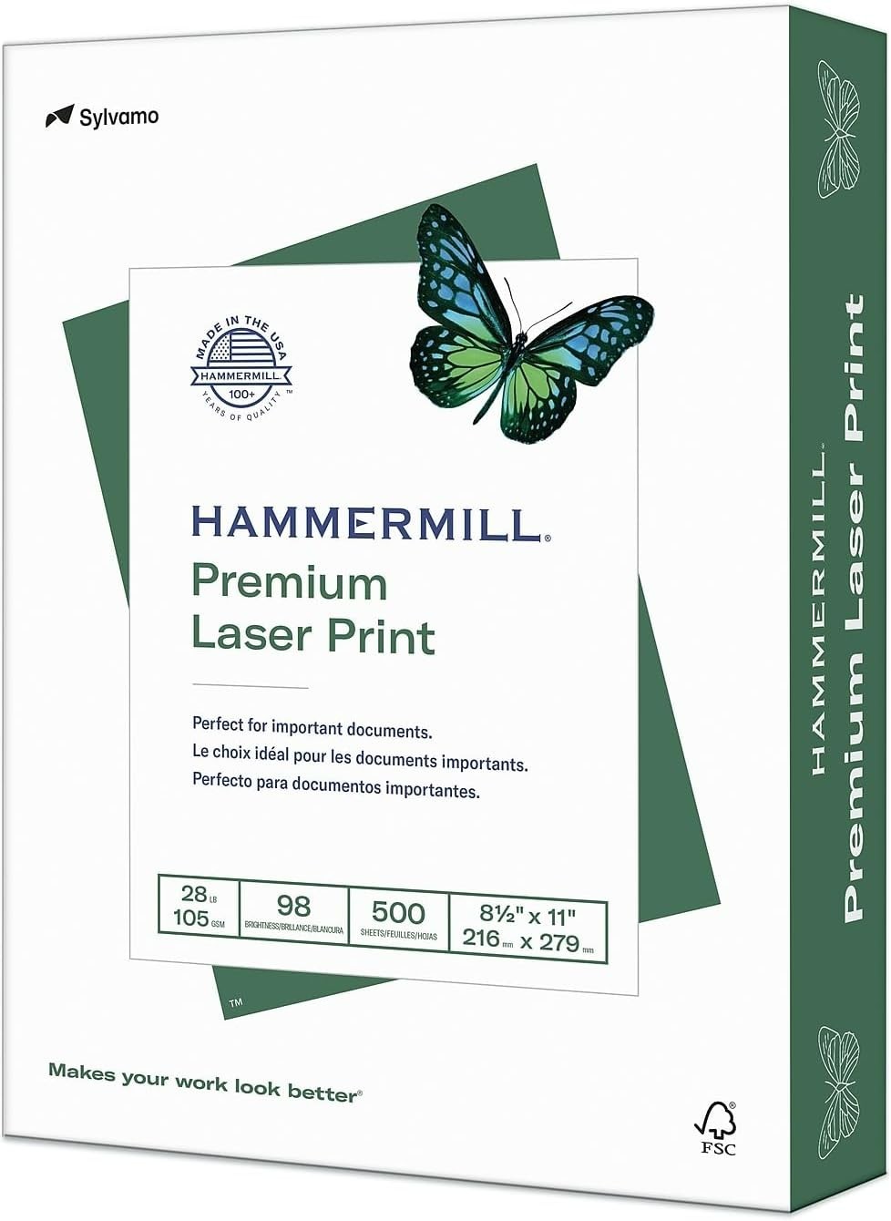 High-Brightness Laser Print Paper 8.5×11, Smooth 28lb, 500 Sheets – Eco-Friendly