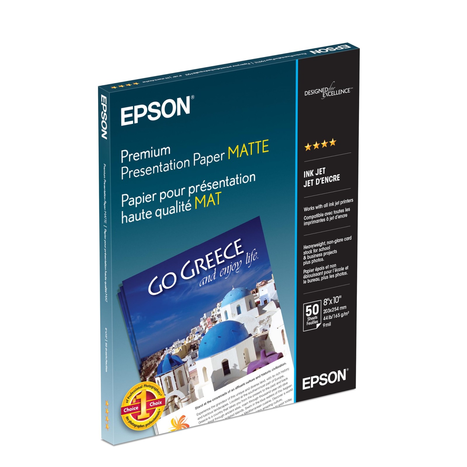 Epson Premium Presentation Paper MATTE (8×10 Inches, 50 Sheets) (S041467),Bri…
