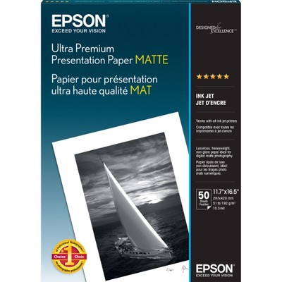 Epson Ultra Premium Presentation Matte Paper S041343 11.7 X 16.5 A3 50 Sheets