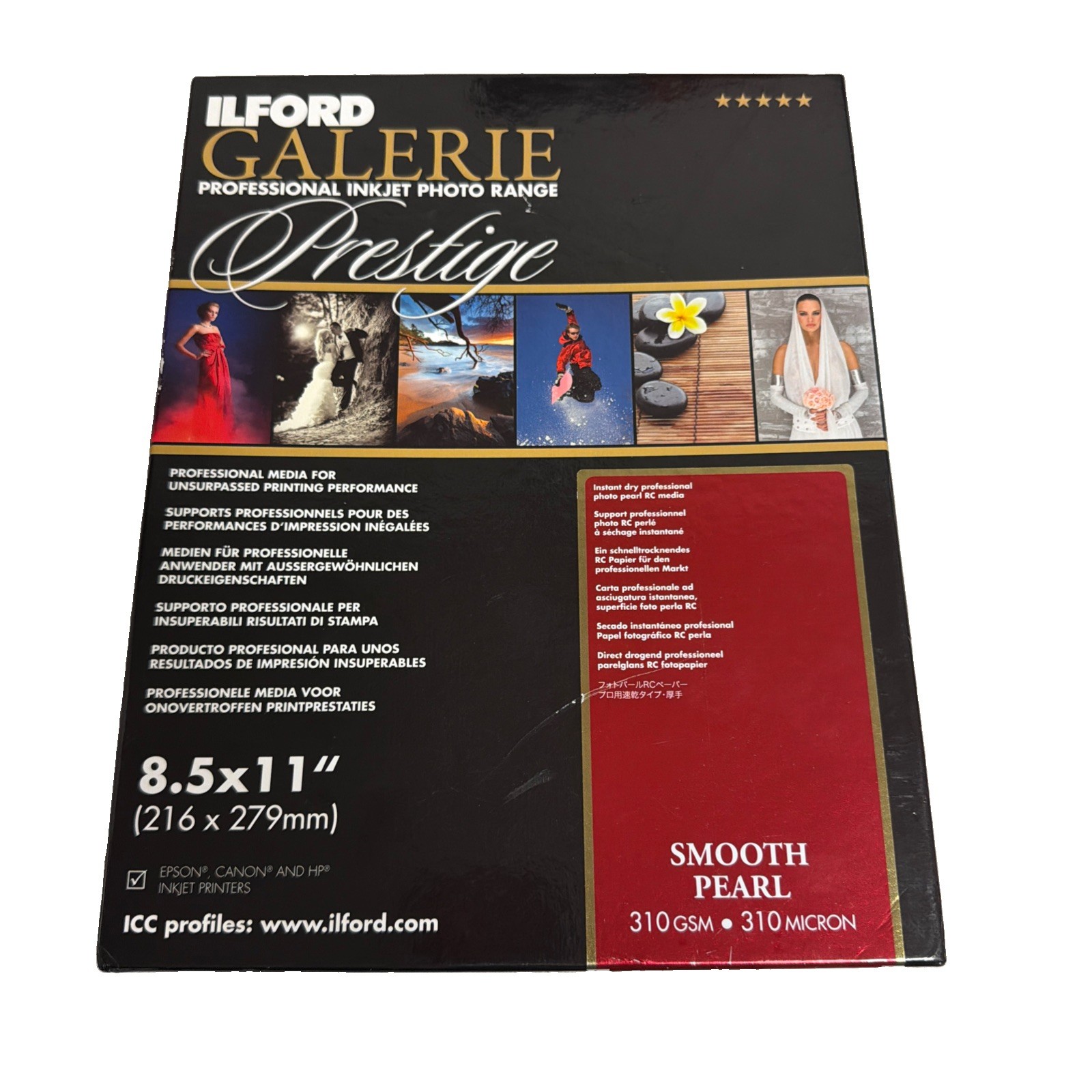 Ilford Galerie Prestige Smooth Pearl 8.5×11 Photo Paper 310gsm Open Box 100 Page